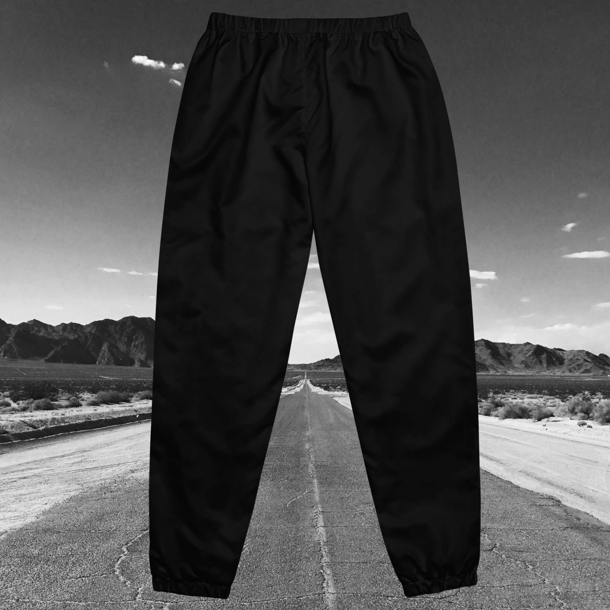 White nylon sales track pants