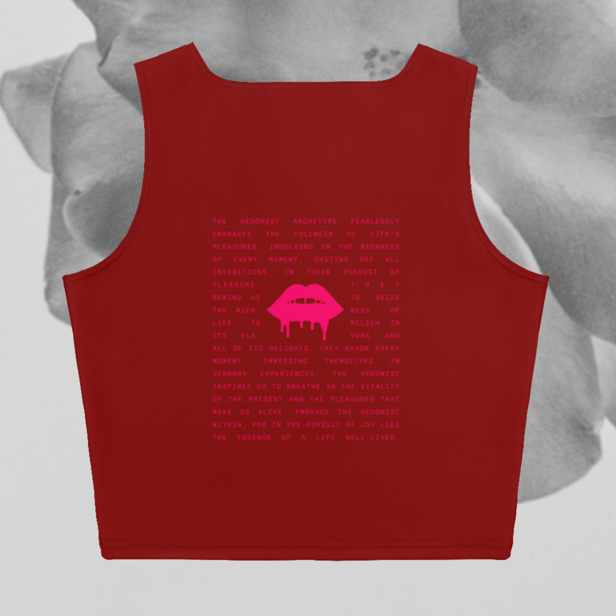 HEDONIST ICON SLEEVELESS CROP TOP - CAVIAR/WINE