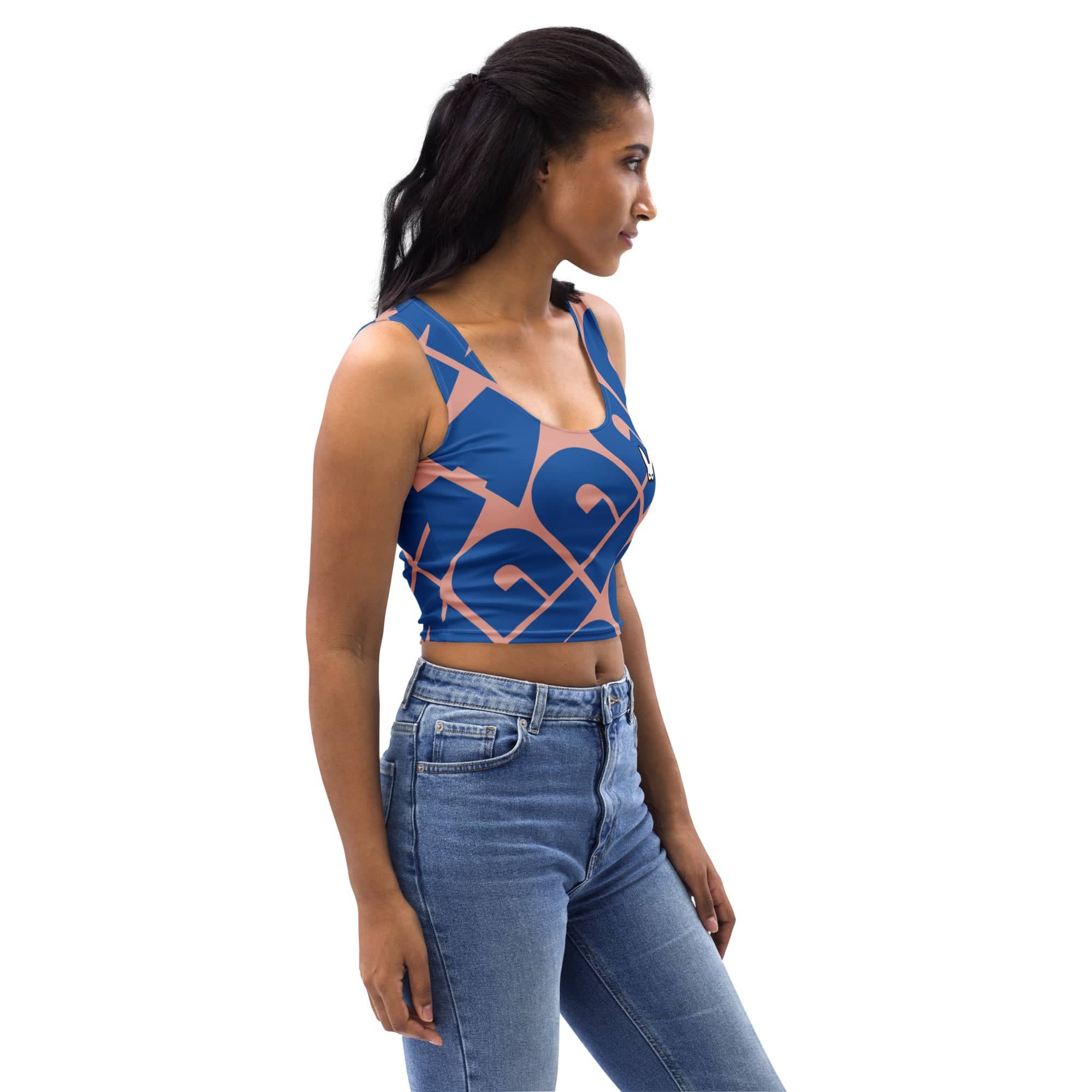 MAGICIAN EXPRESSION SLEEVELESS CROP TOP - BLUE/MAUVE