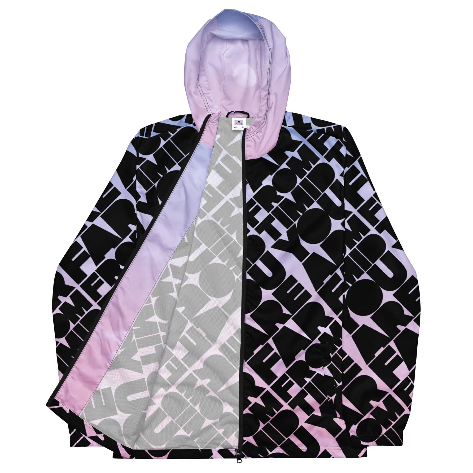MEN'S YOU ARE FAR FROM TIMID WINDBREAKER - BLACK/WHITE CLOUDS