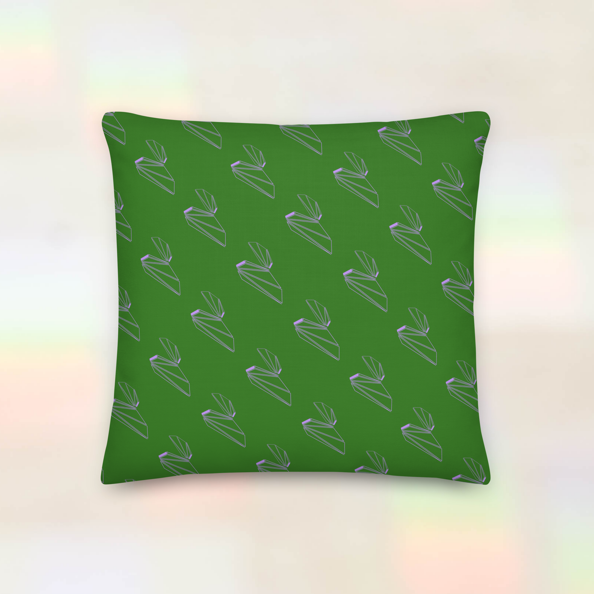 MAGICIAN BEVEL PILLOW - EMERALD / LAVENDER