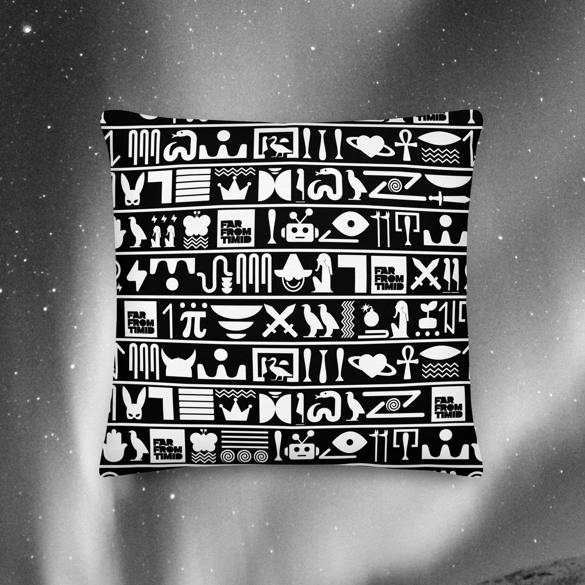 CLASSIC HIEROGLYPHIC PILLOW - BLACK/WHITE