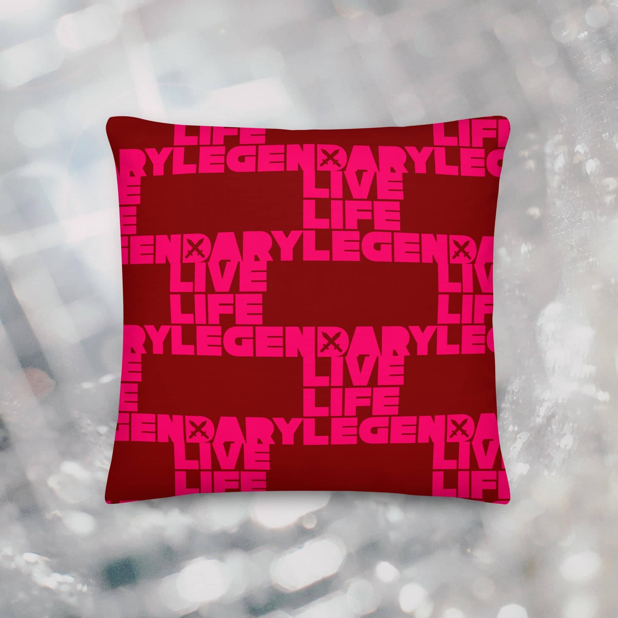 LIVE LIFE LEGENDARY HEDONIST ICON PILLOW - CAVIAR/WINE