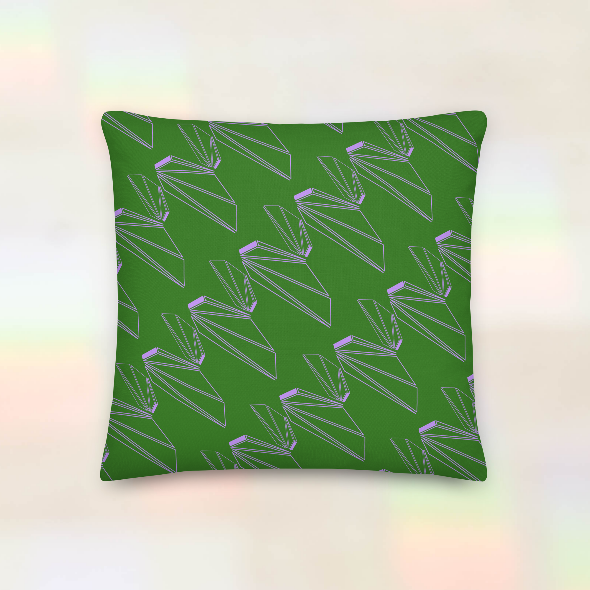 MAGICIAN BEVEL PILLOW - EMERALD / LAVENDER