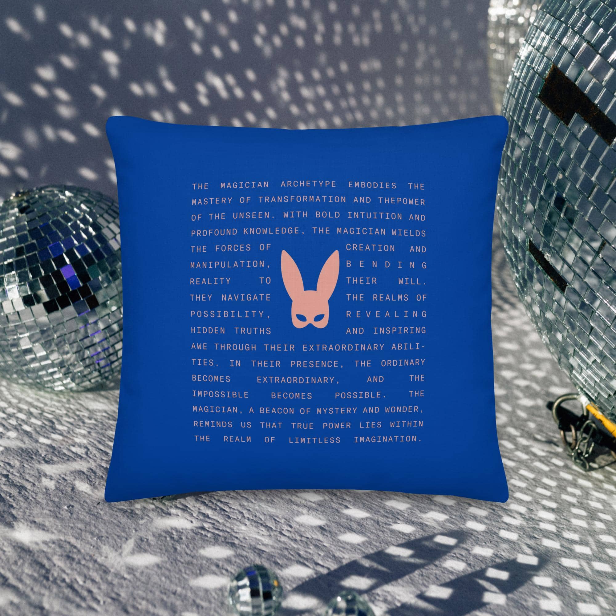 LIVE LIFE LEGENDARY MAGICIAN ICON PILLOW - BLUE/MAUVE