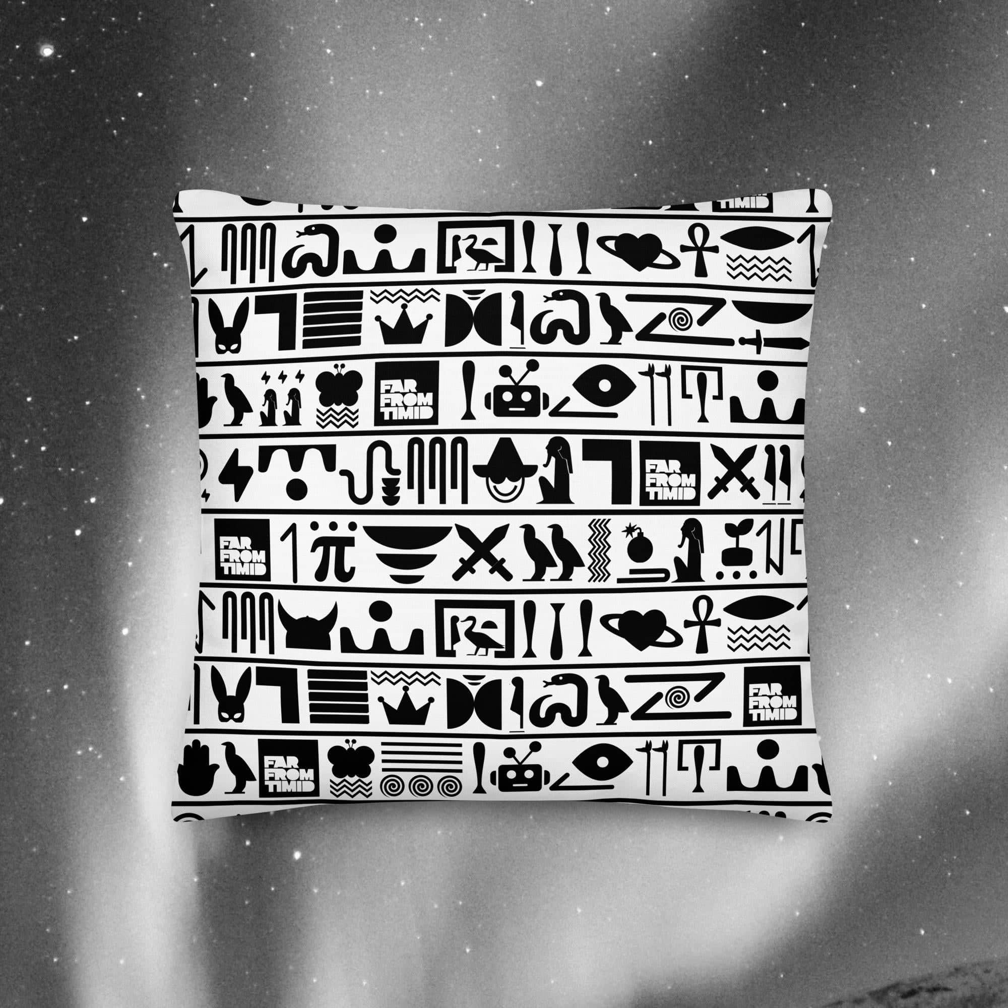 CLASSIC HIEROGLYPHIC PILLOW - BLACK/WHITE