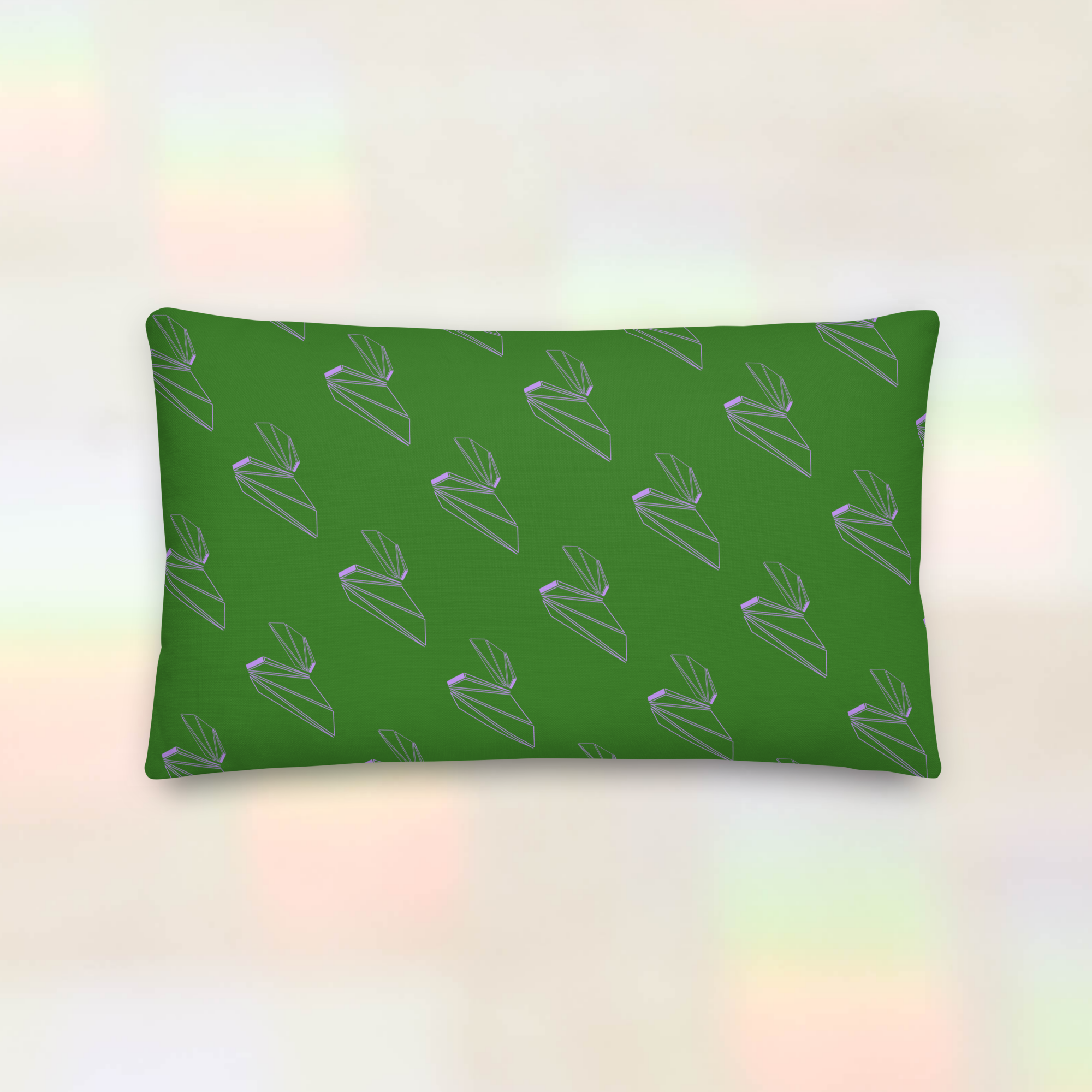 MAGICIAN BEVEL PILLOW - EMERALD / LAVENDER