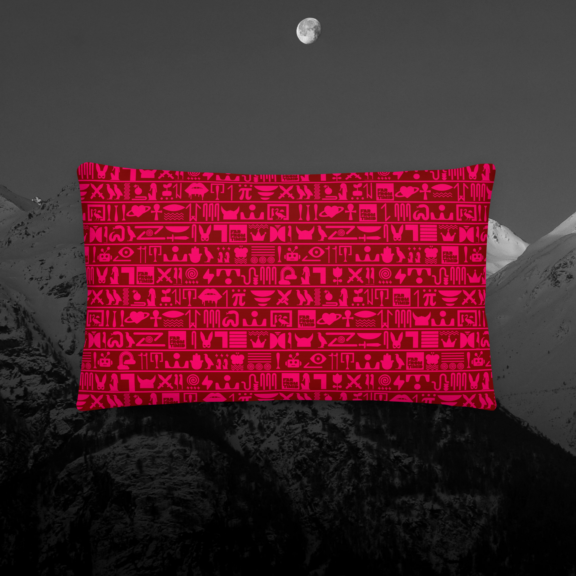 HIEROGLYPHIC PILLOW - CAVIAR/WINE