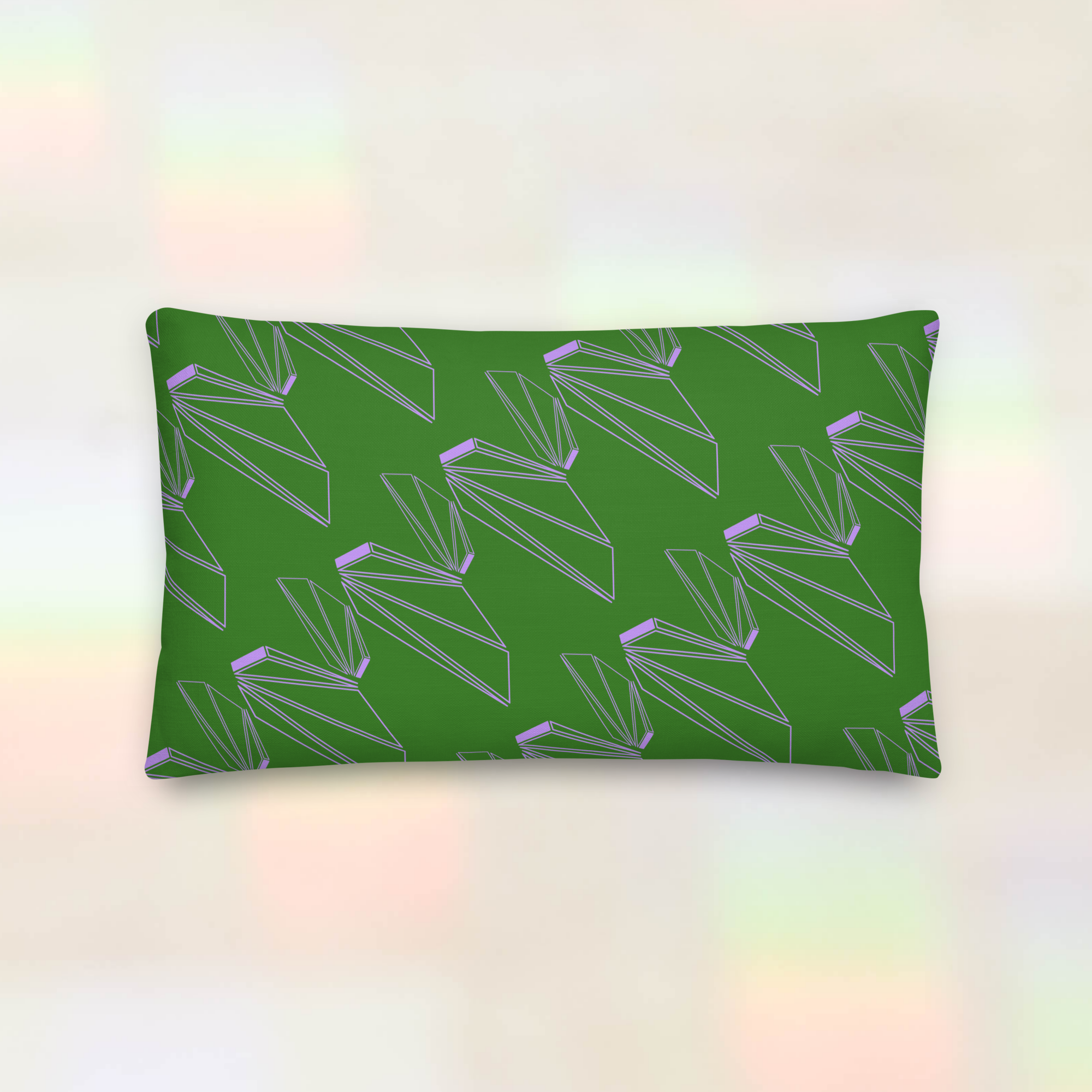 MAGICIAN BEVEL PILLOW - EMERALD / LAVENDER