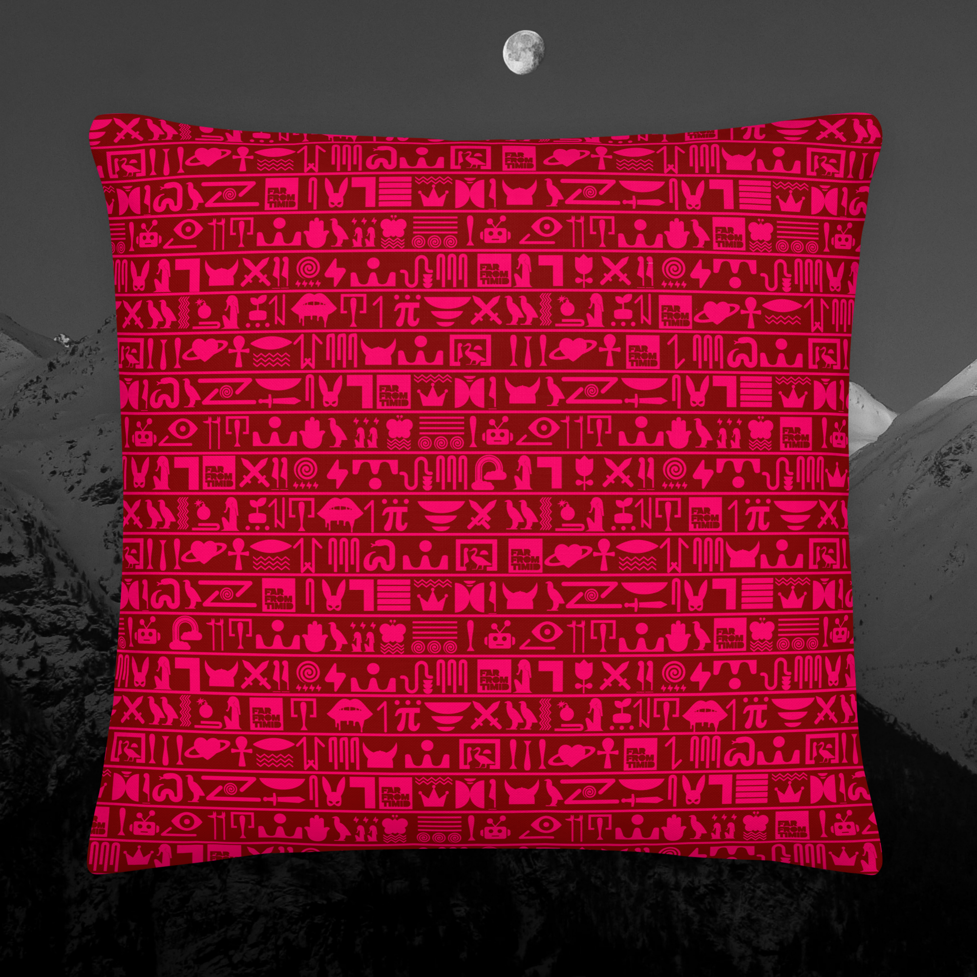 HIEROGLYPHIC PILLOW - CAVIAR/WINE
