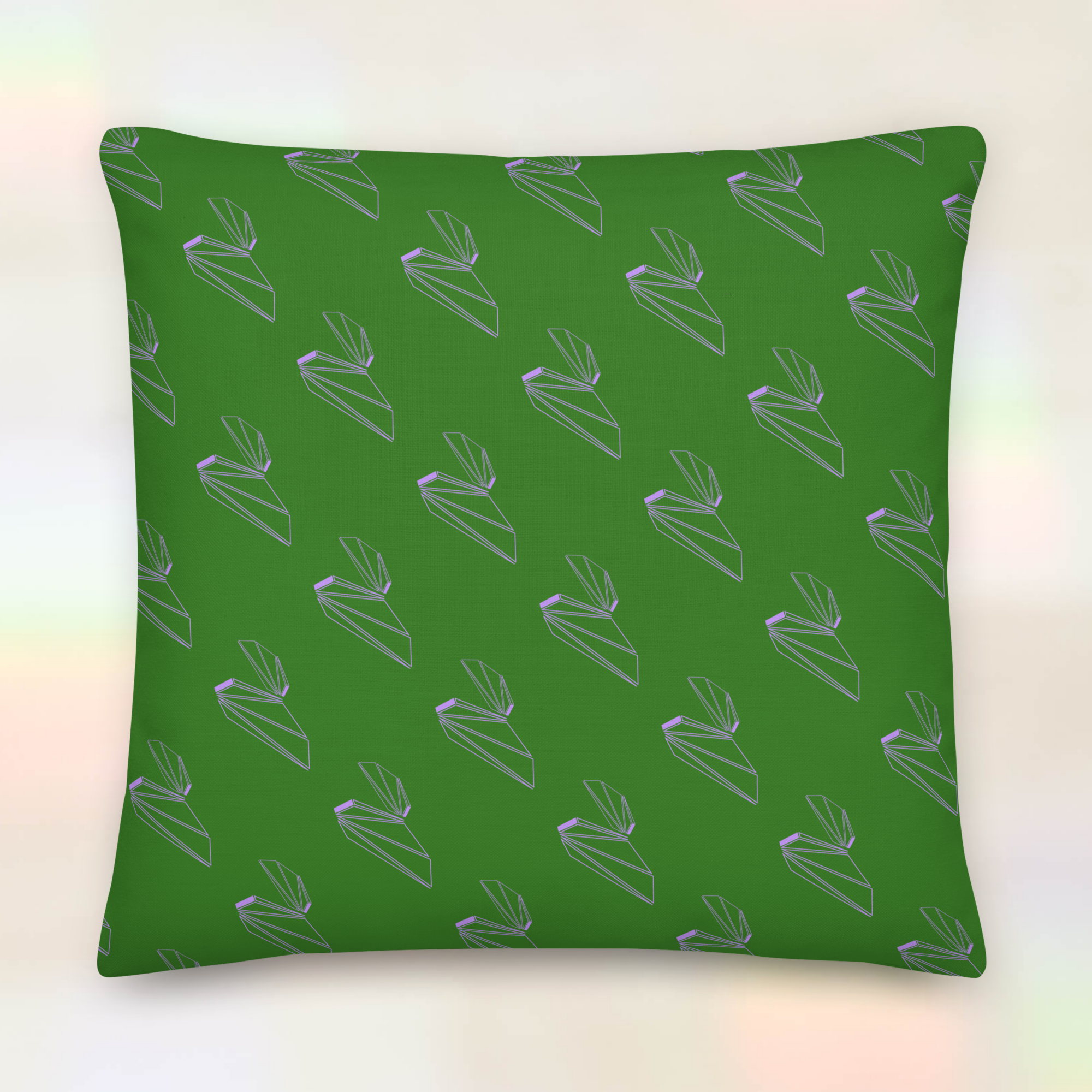 MAGICIAN BEVEL PILLOW - EMERALD / LAVENDER