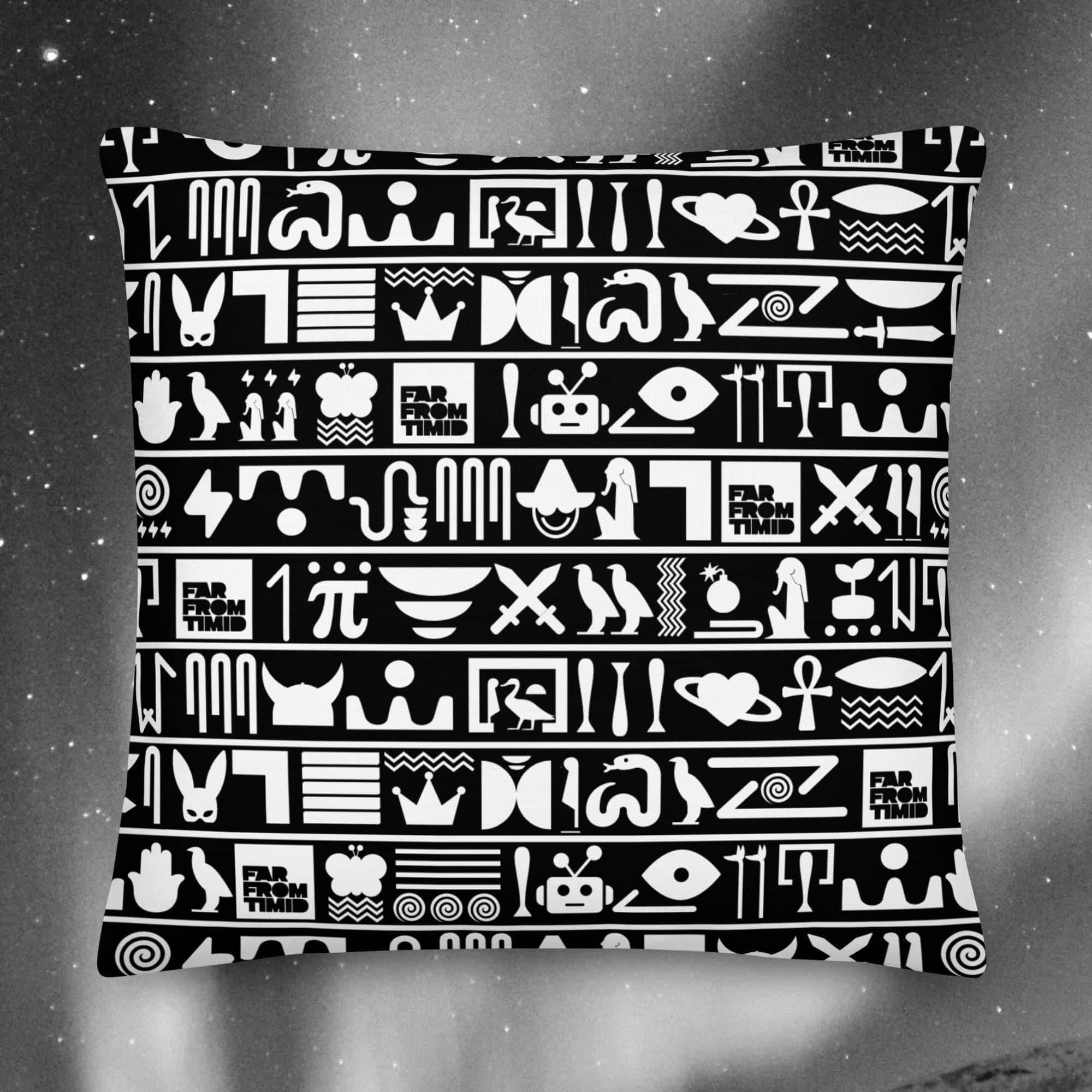 CLASSIC HIEROGLYPHIC PILLOW - BLACK/WHITE