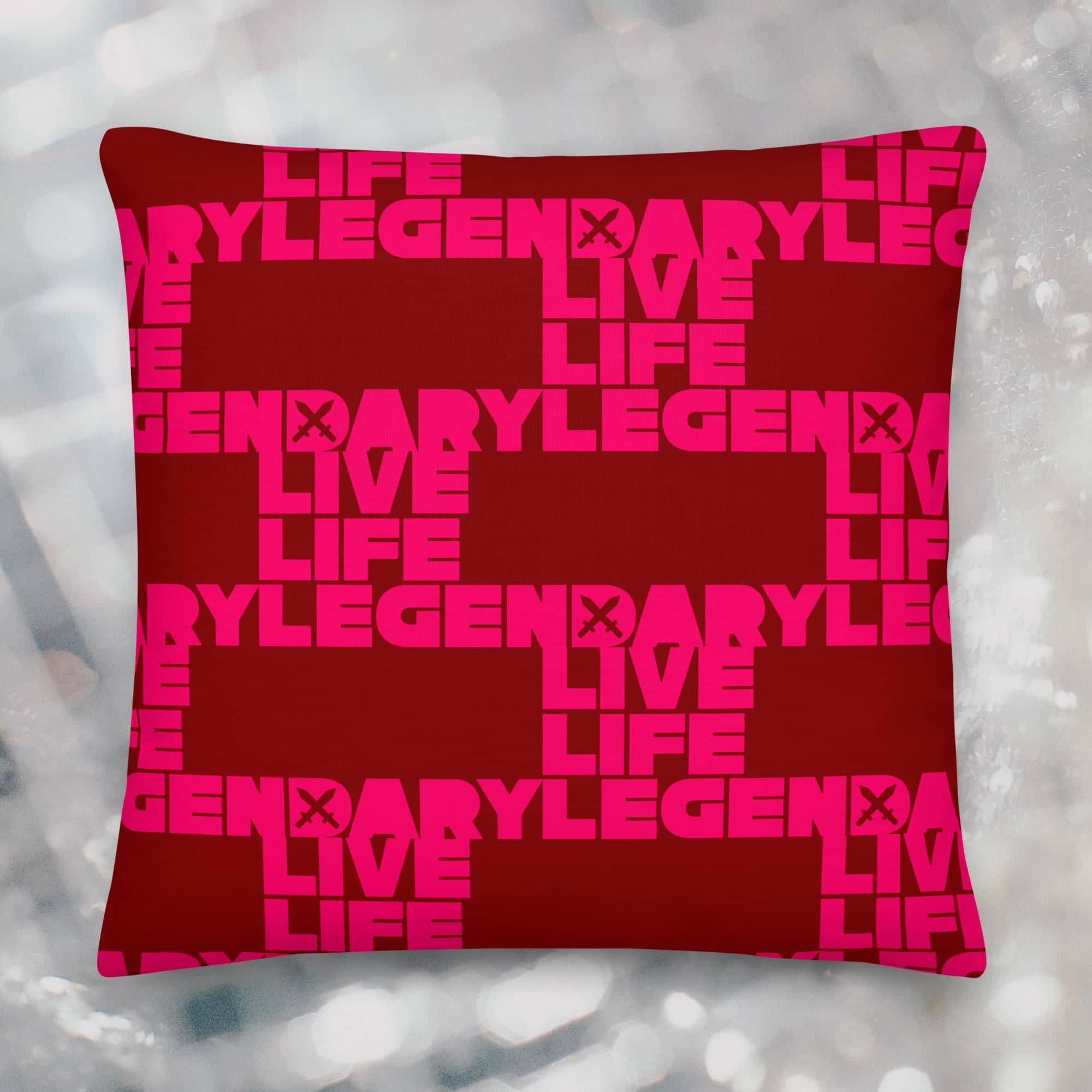 LIVE LIFE LEGENDARY HEDONIST ICON PILLOW - CAVIAR/WINE