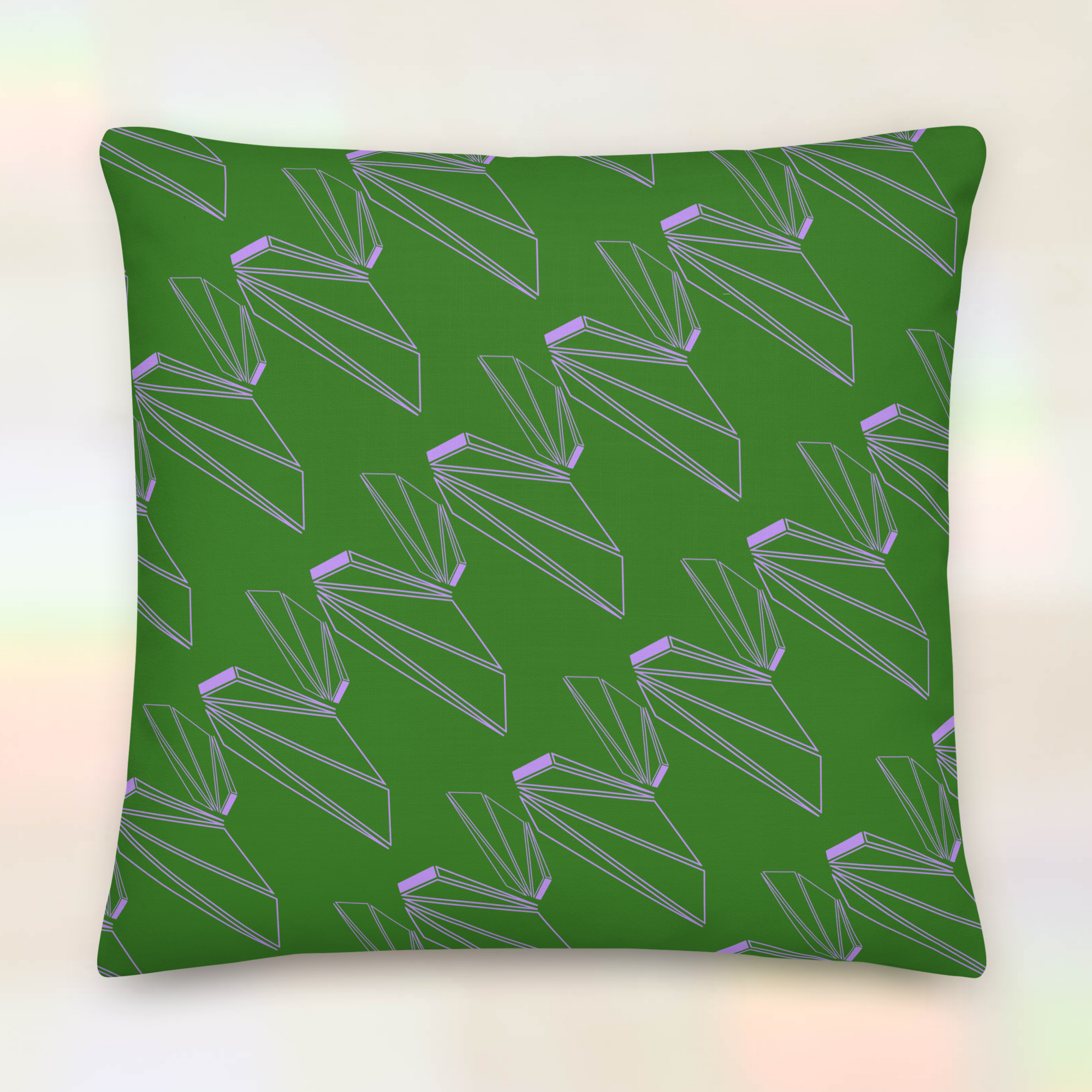 MAGICIAN BEVEL PILLOW - EMERALD / LAVENDER