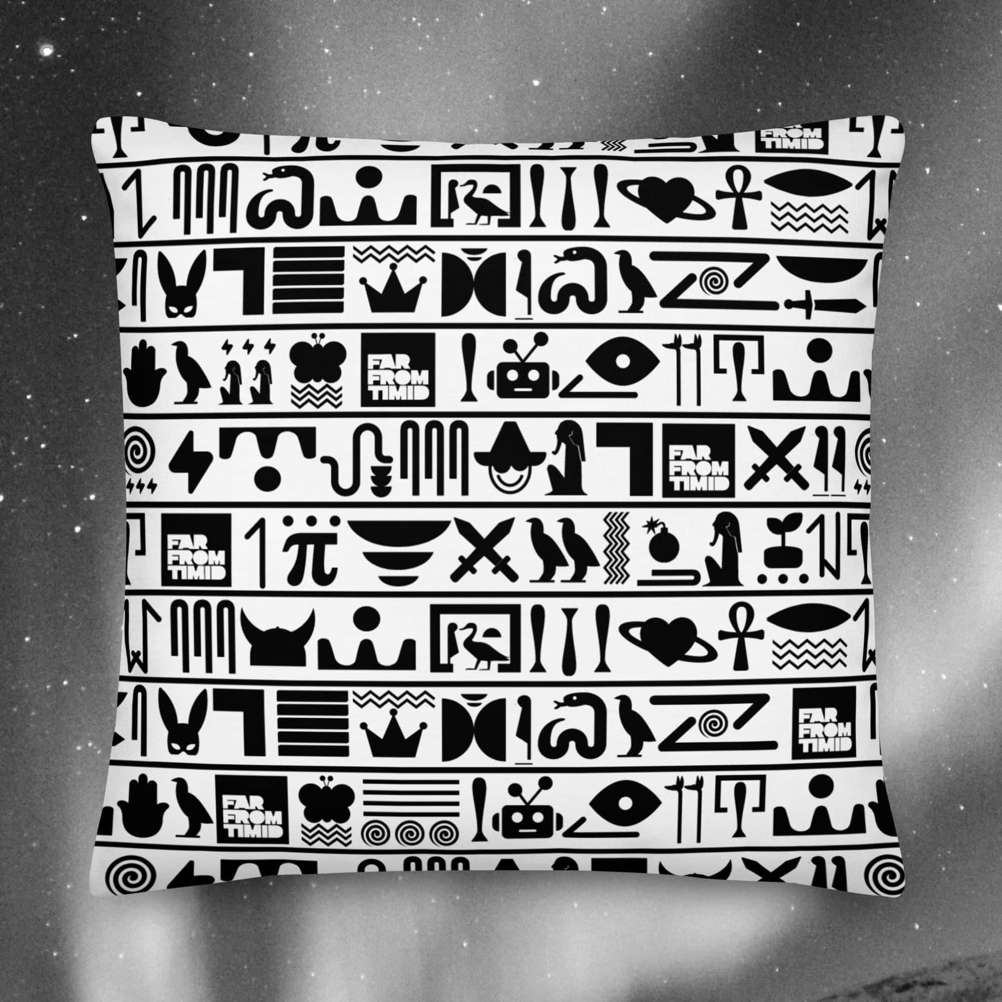 CLASSIC HIEROGLYPHIC PILLOW - BLACK/WHITE