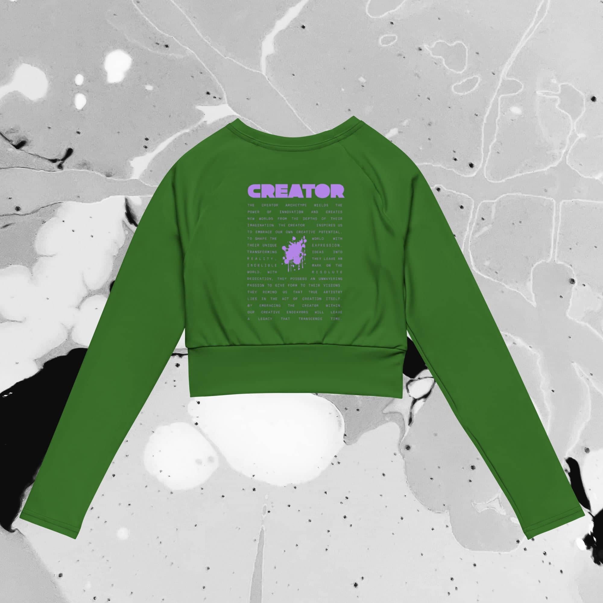 CREATOR ICON ATHLETIC ECO CROP TOP - EMERALD/LAVENDER