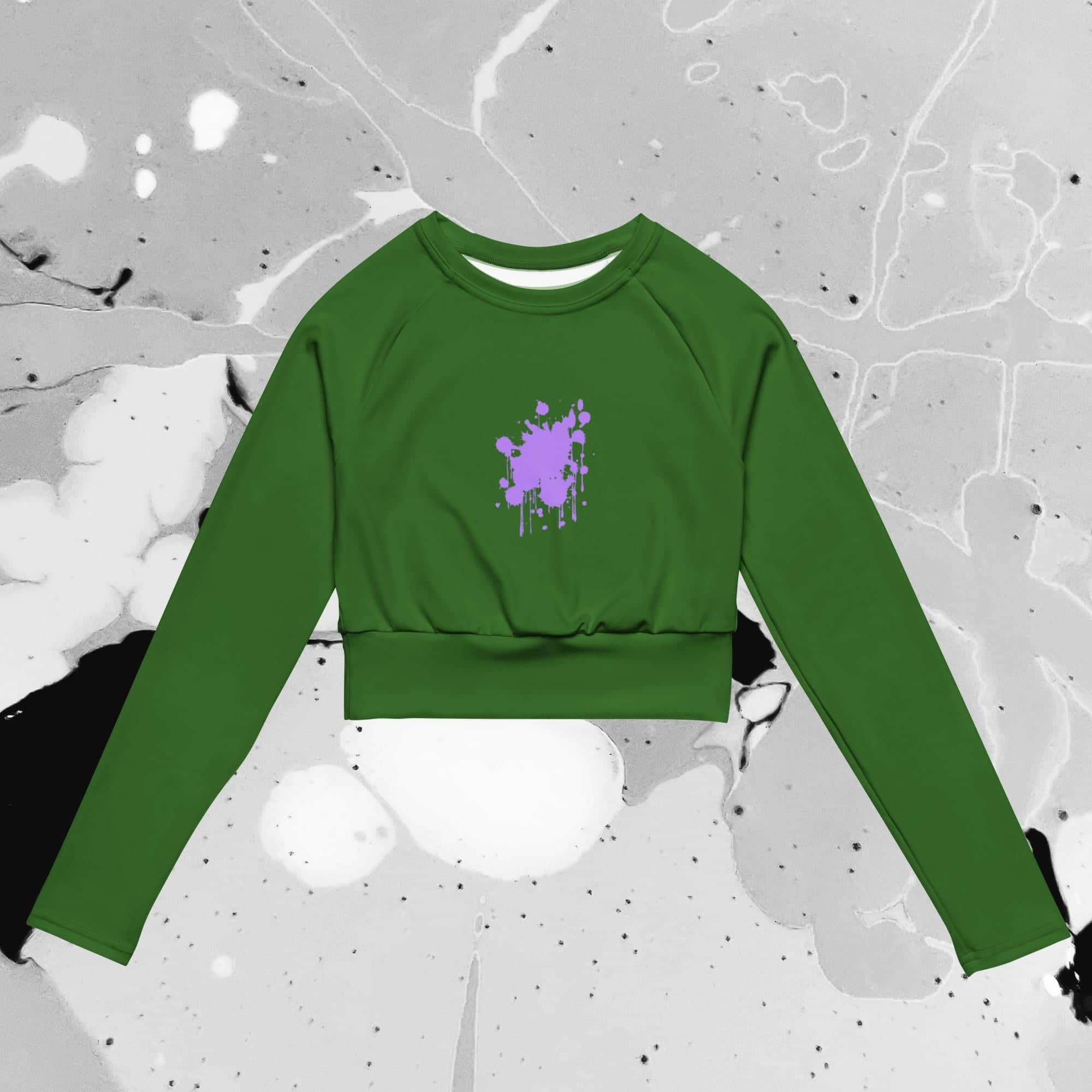 CREATOR ICON ATHLETIC ECO CROP TOP - EMERALD/LAVENDER