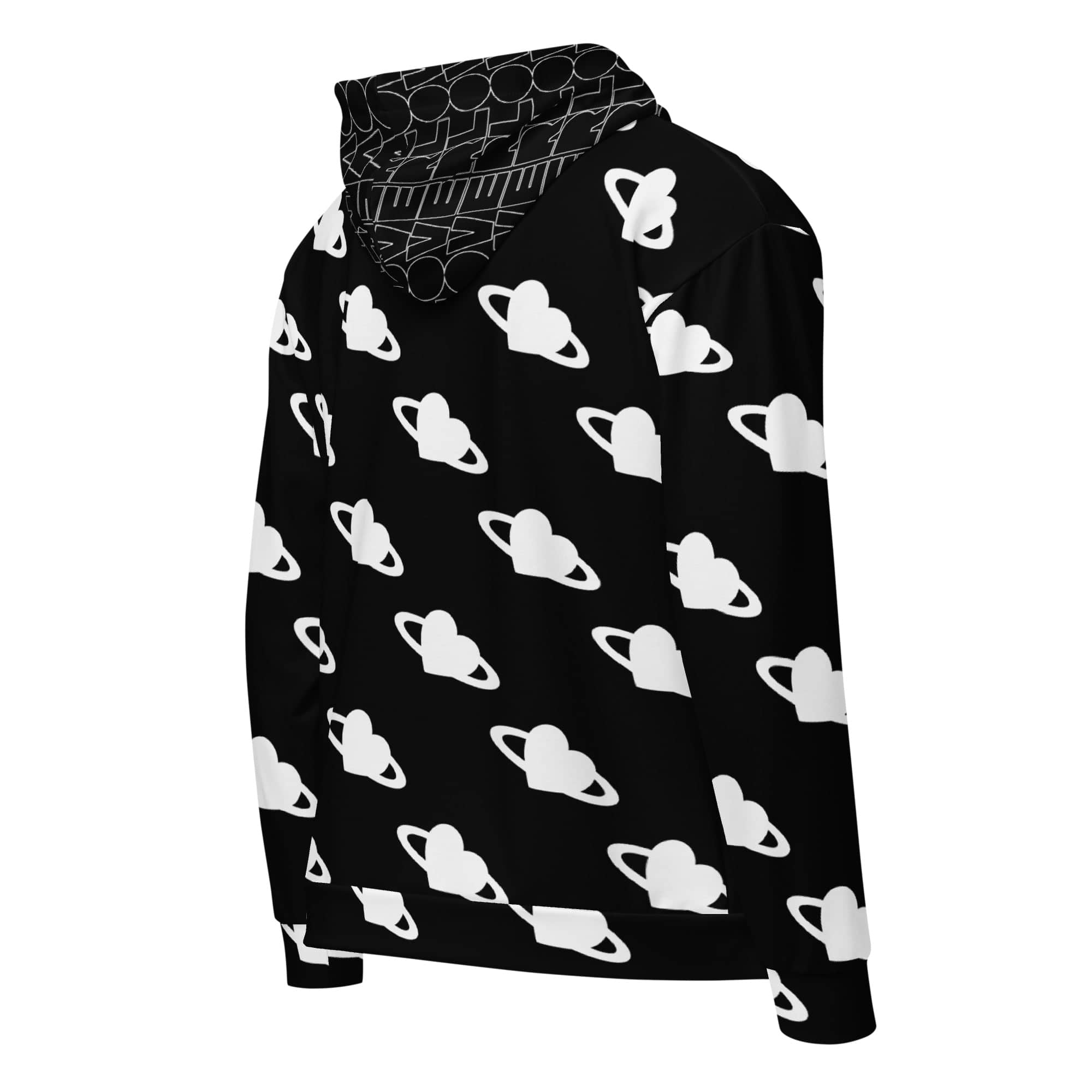 Urban Galactic Lover Unisex Eco Zip Hoodie - Black/White