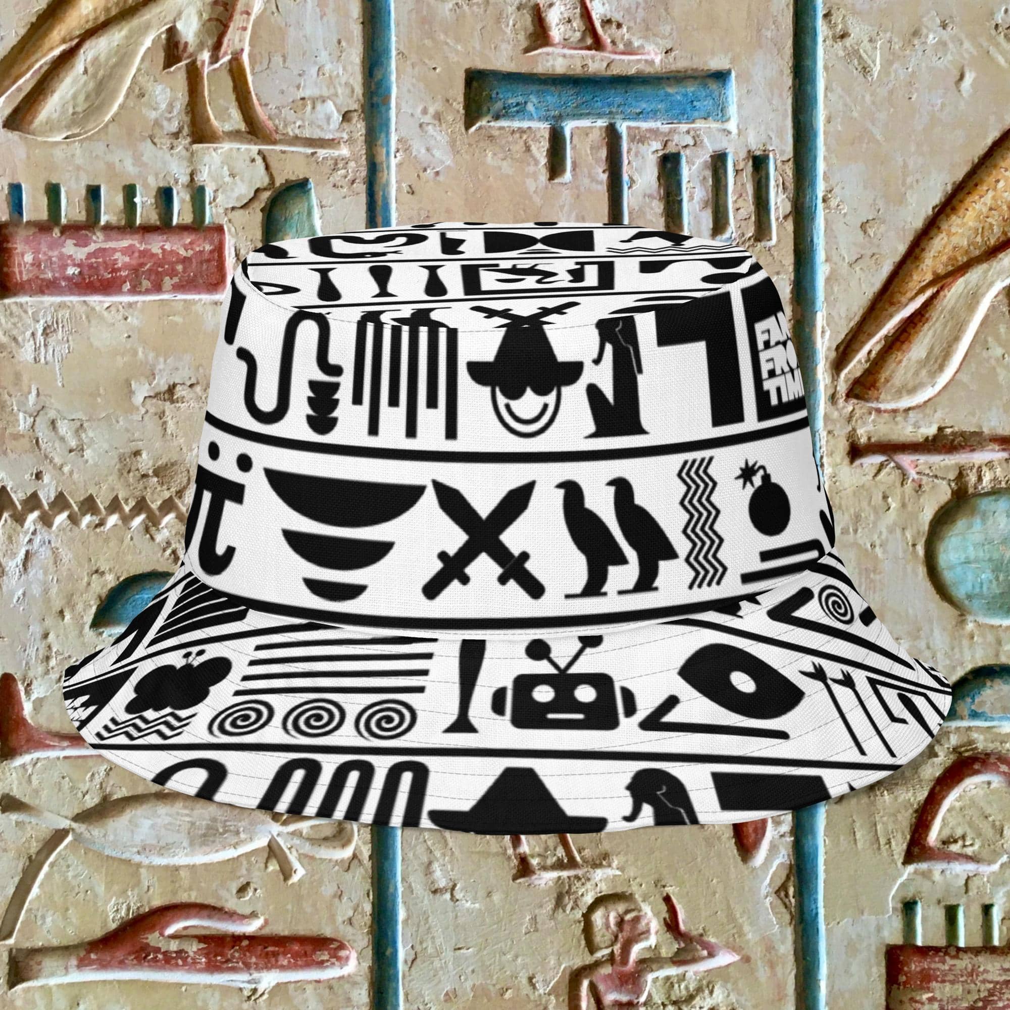 HIEROGLYPHICS REVERSIBLE BUCKET HAT