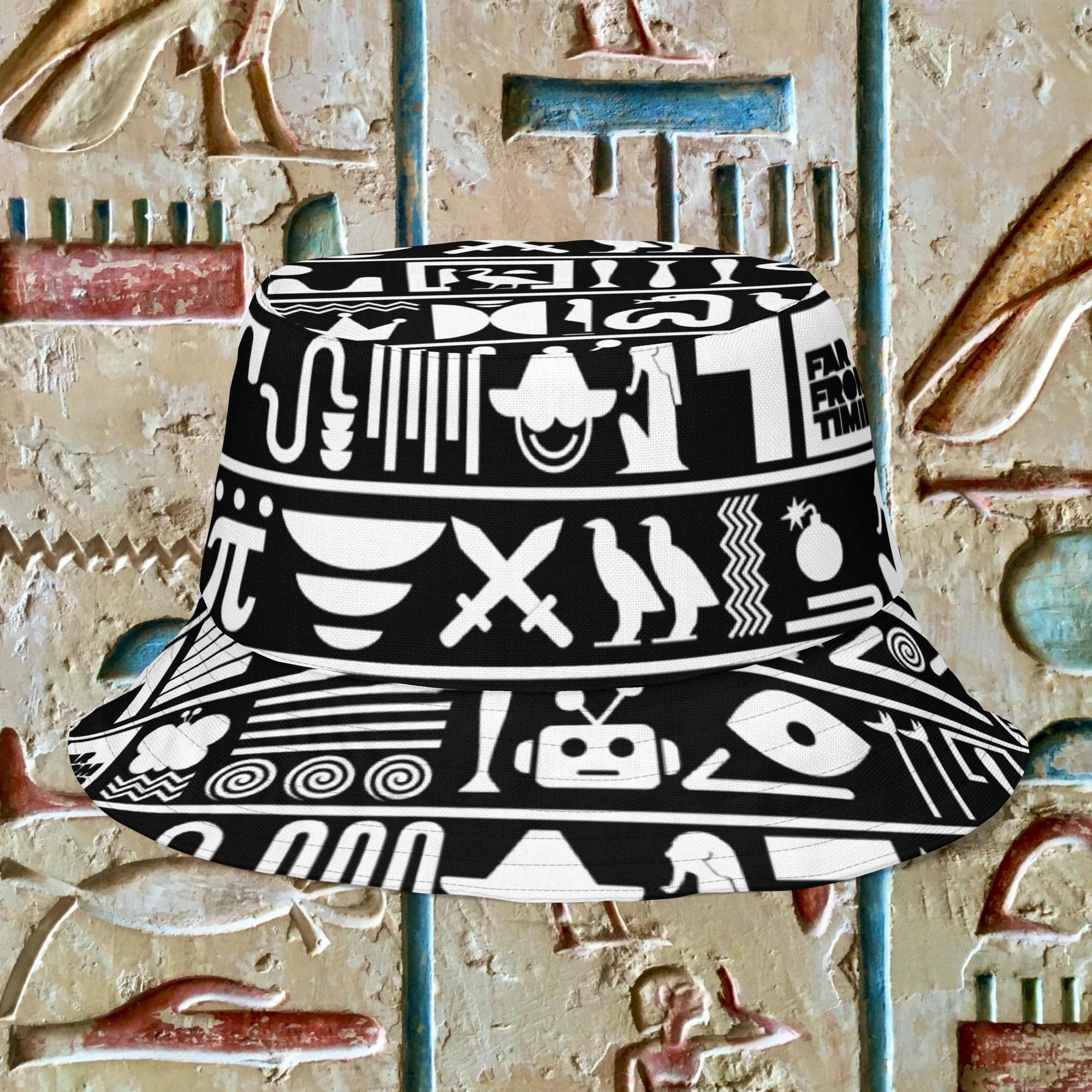 HIEROGLYPHICS REVERSIBLE BUCKET HAT