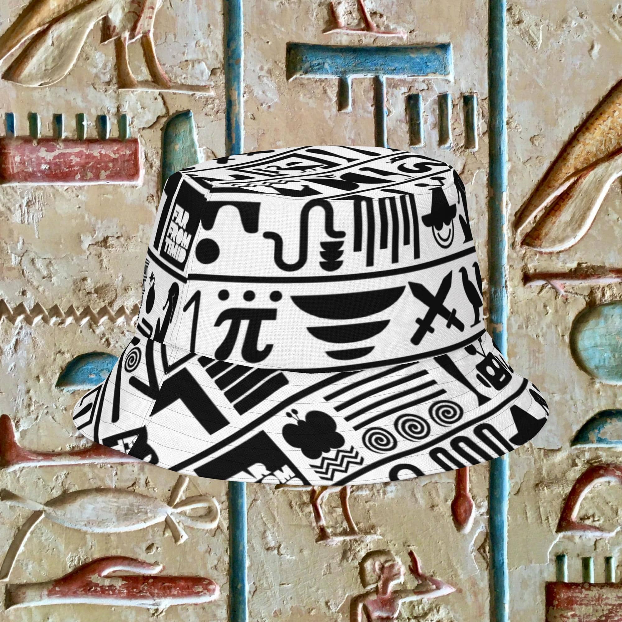 HIEROGLYPHICS REVERSIBLE BUCKET HAT
