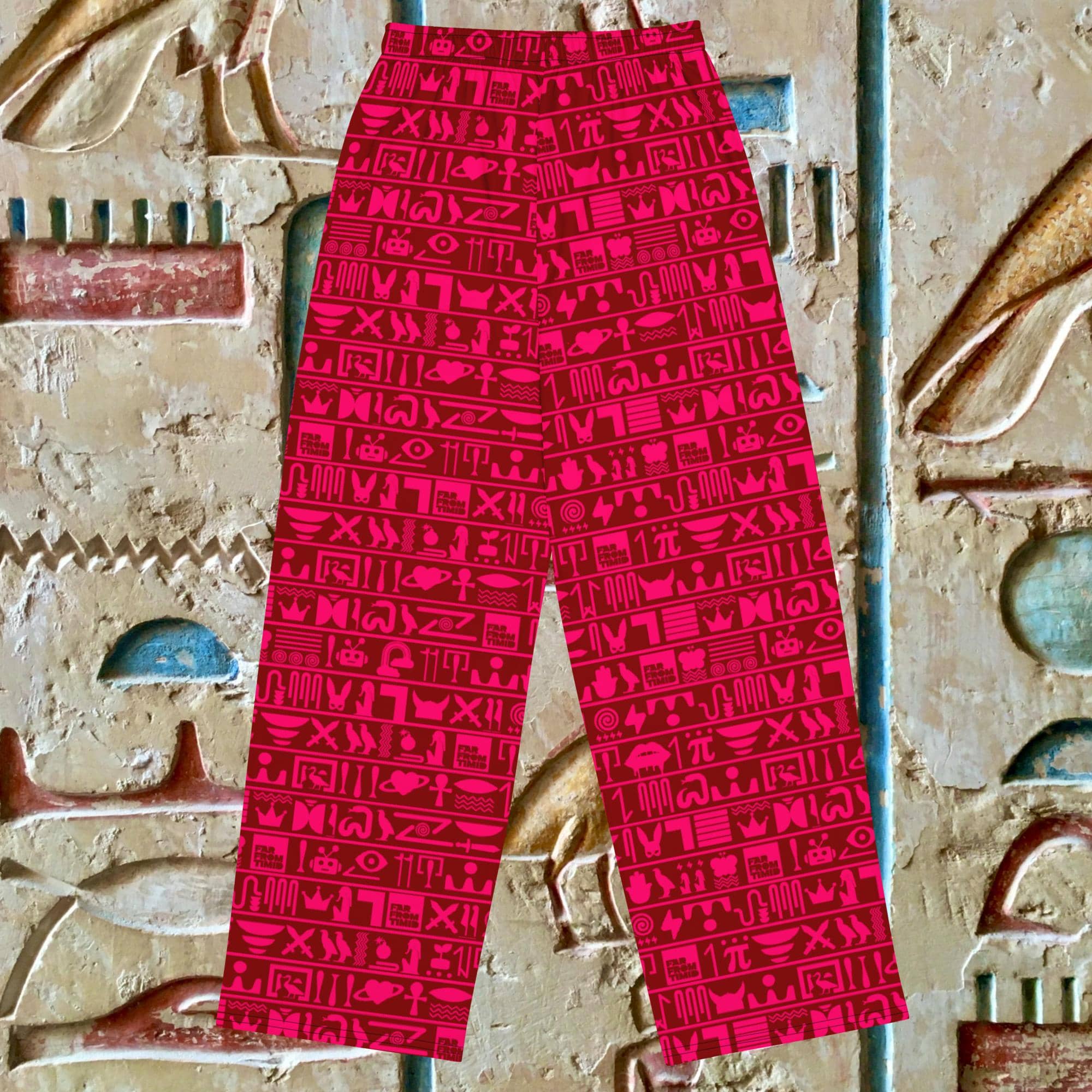 WOMEN'S HIEROGLYPH TRAVEL PANTS - CAVIAR/WINE