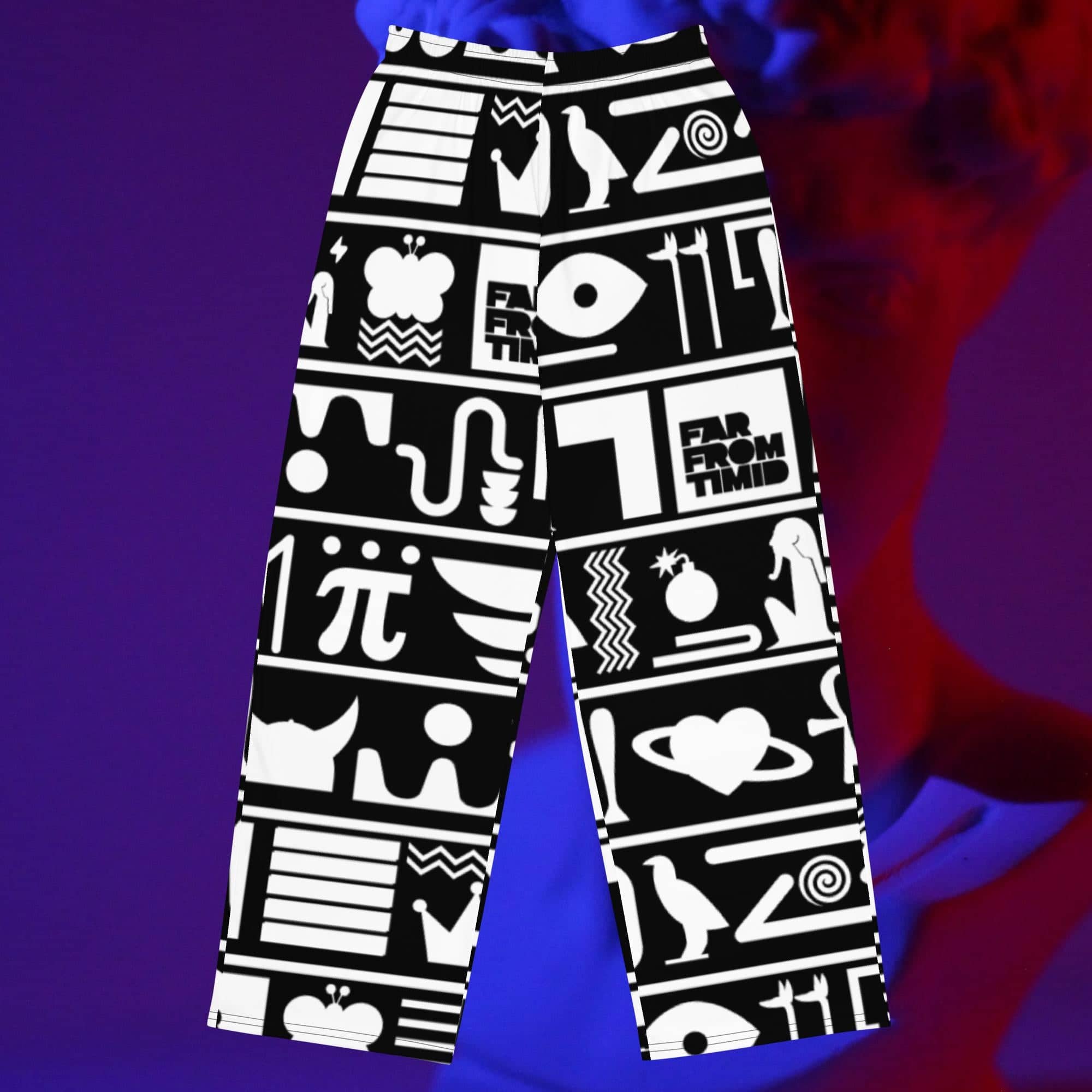 MEN'S HIEROGLYPH TRAVEL PANTS - BLACK/WHITE