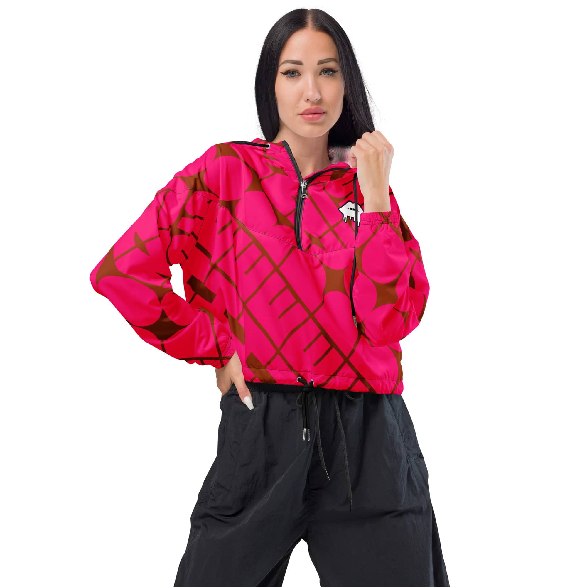 WOMEN'S HEDONIST CROPPED WINDBREAKER - CAVIAR / WINE