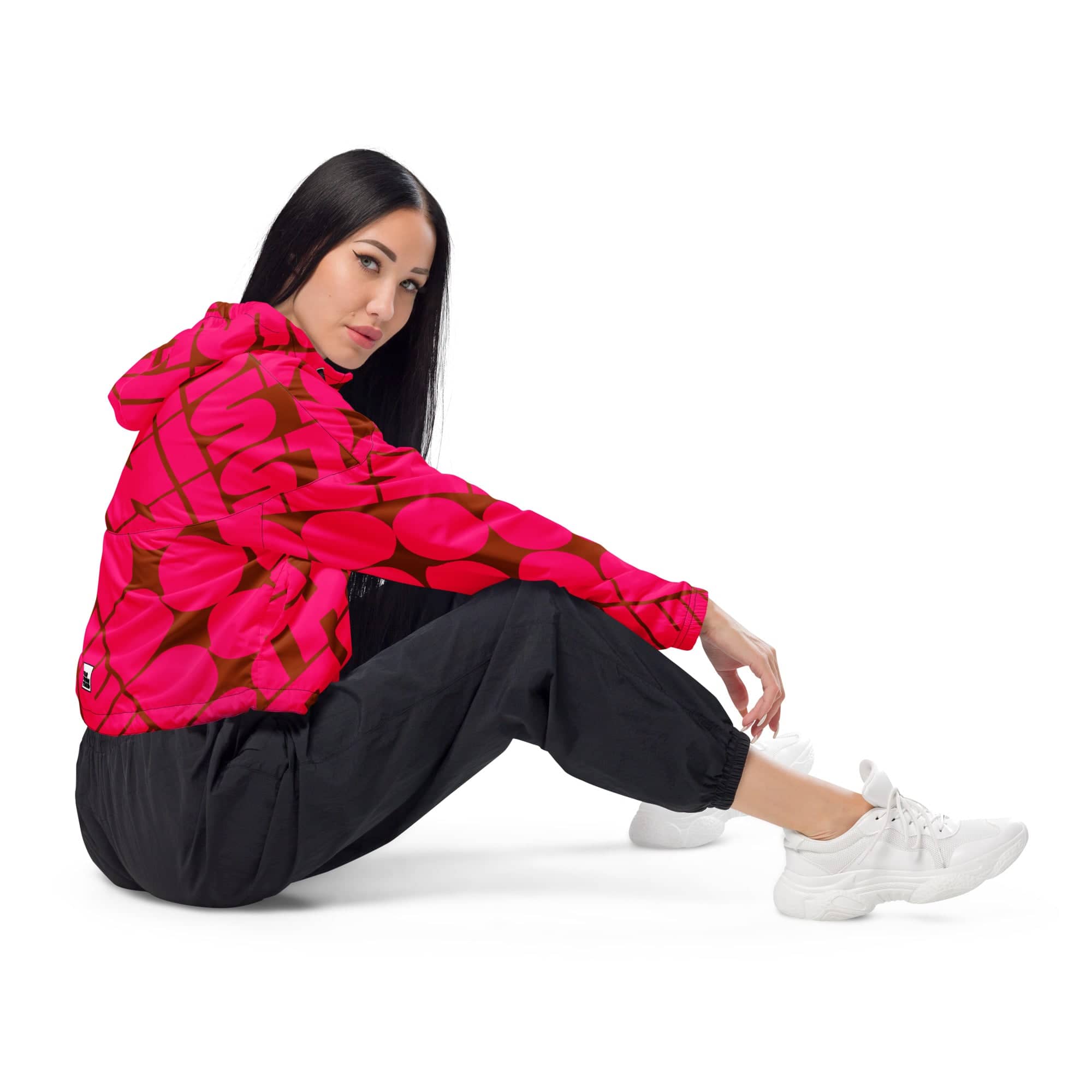 WOMEN'S HEDONIST CROPPED WINDBREAKER - CAVIAR / WINE