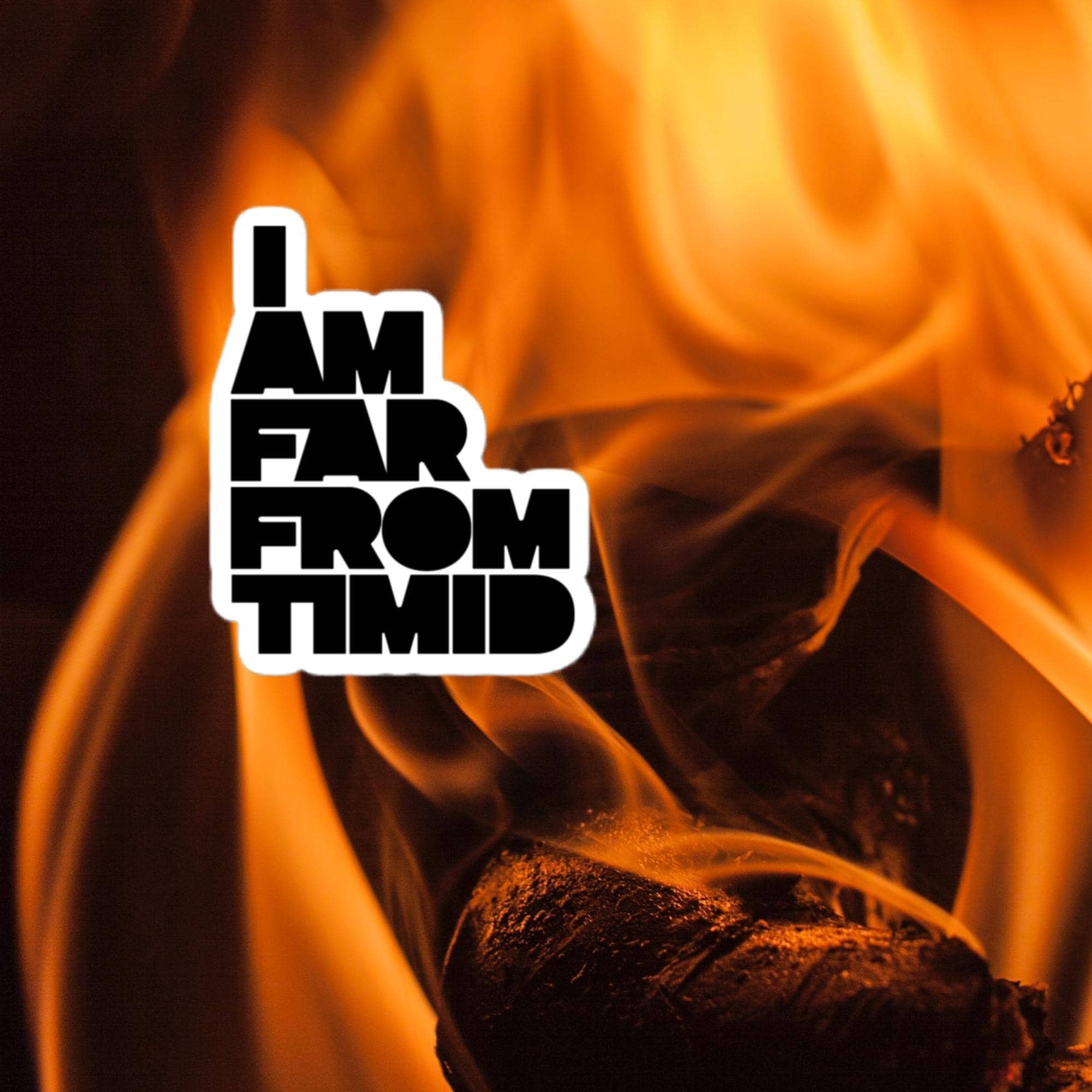 I AM FAR FROM TIMID KISS CUT STICKERS