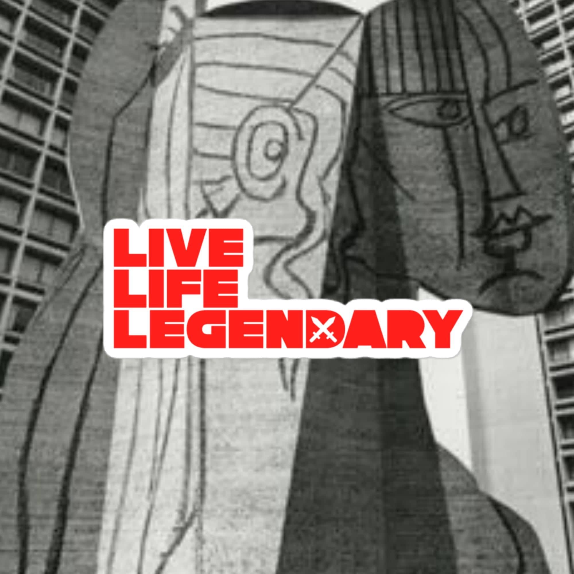 LIVE LIFE LEGENDARY KISS CUT STICKERS - FLORESCENT ORANGE