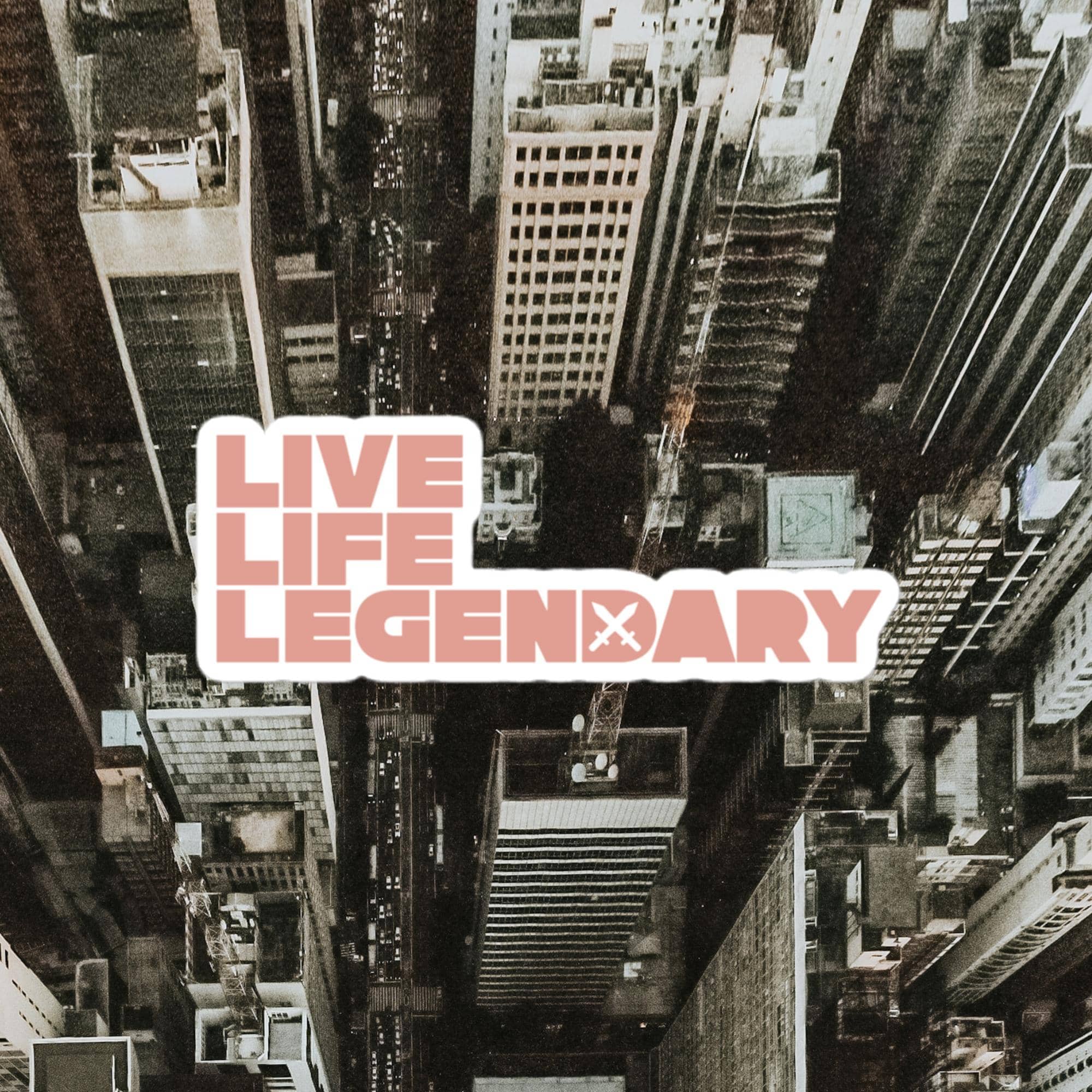 LIVE LIFE LEGENDARY KISS CUT STICKERS - MAUVE