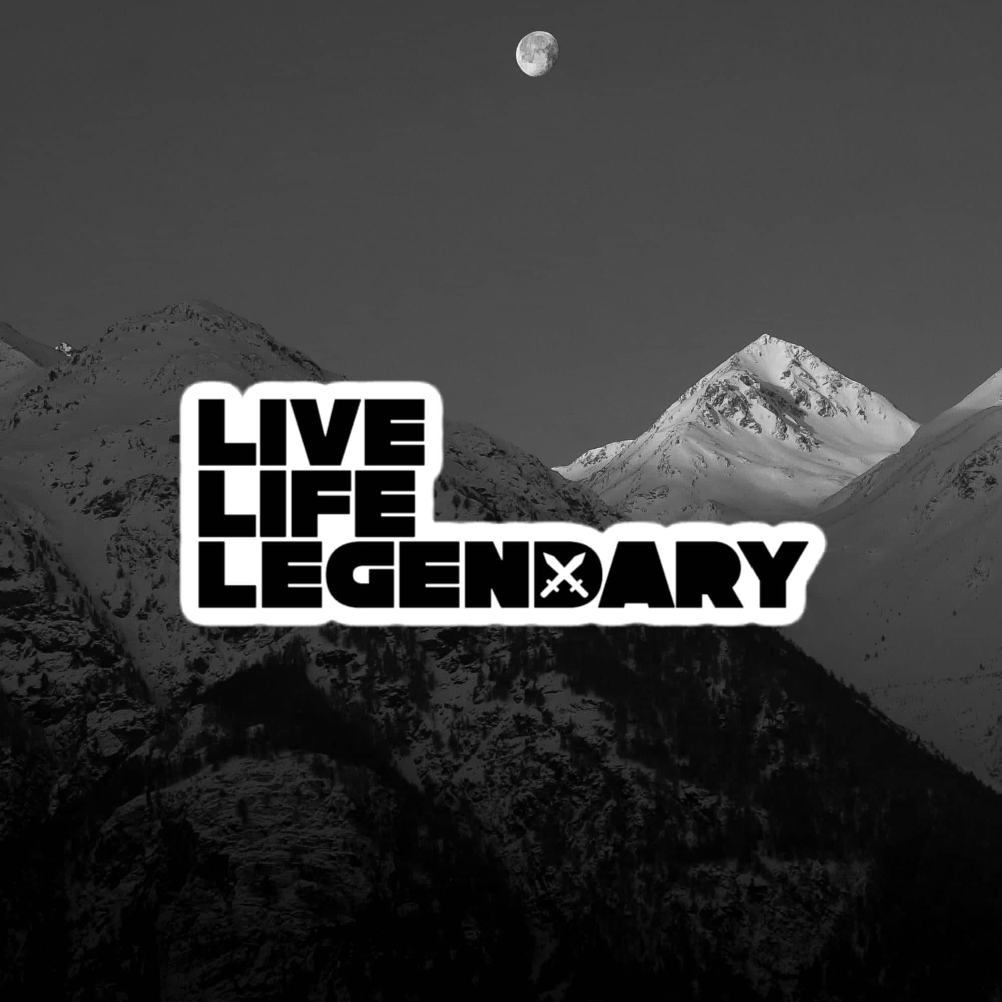 LIVE LIFE LEGENDARY KISS CUT STICKERS - BLACK