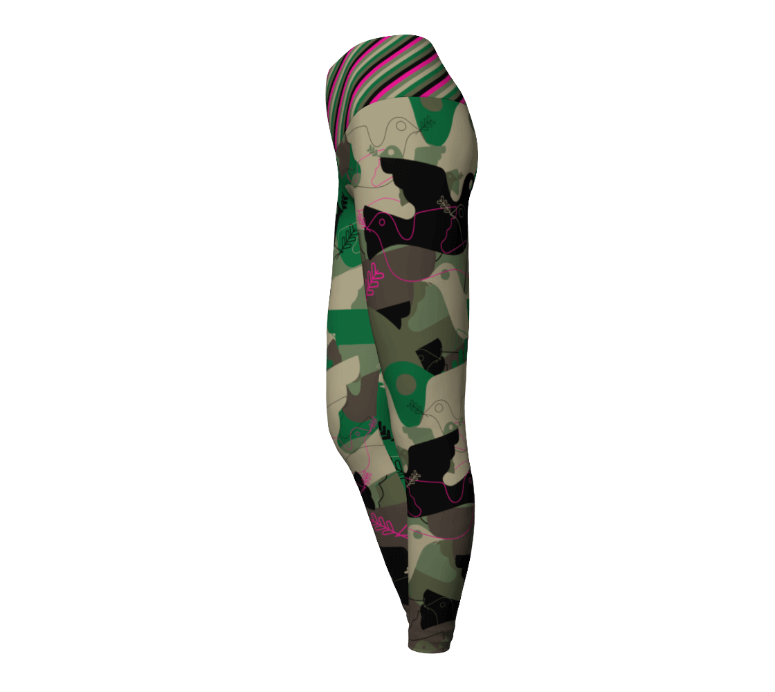 Lover Waisted Eco Leggings - Freestyle Green Camo - Far From Timid