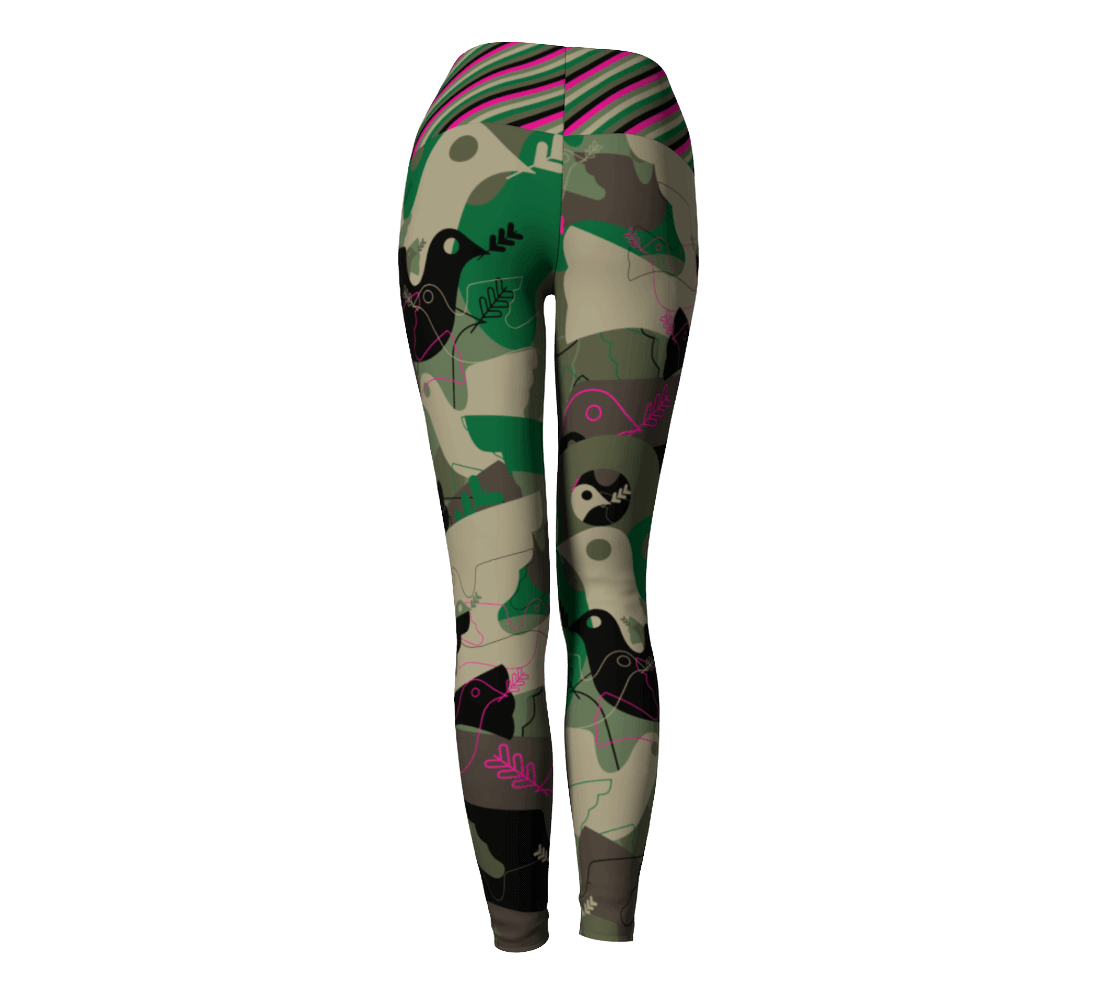 Lover Waisted Eco Leggings - Freestyle Green Camo - Far From Timid