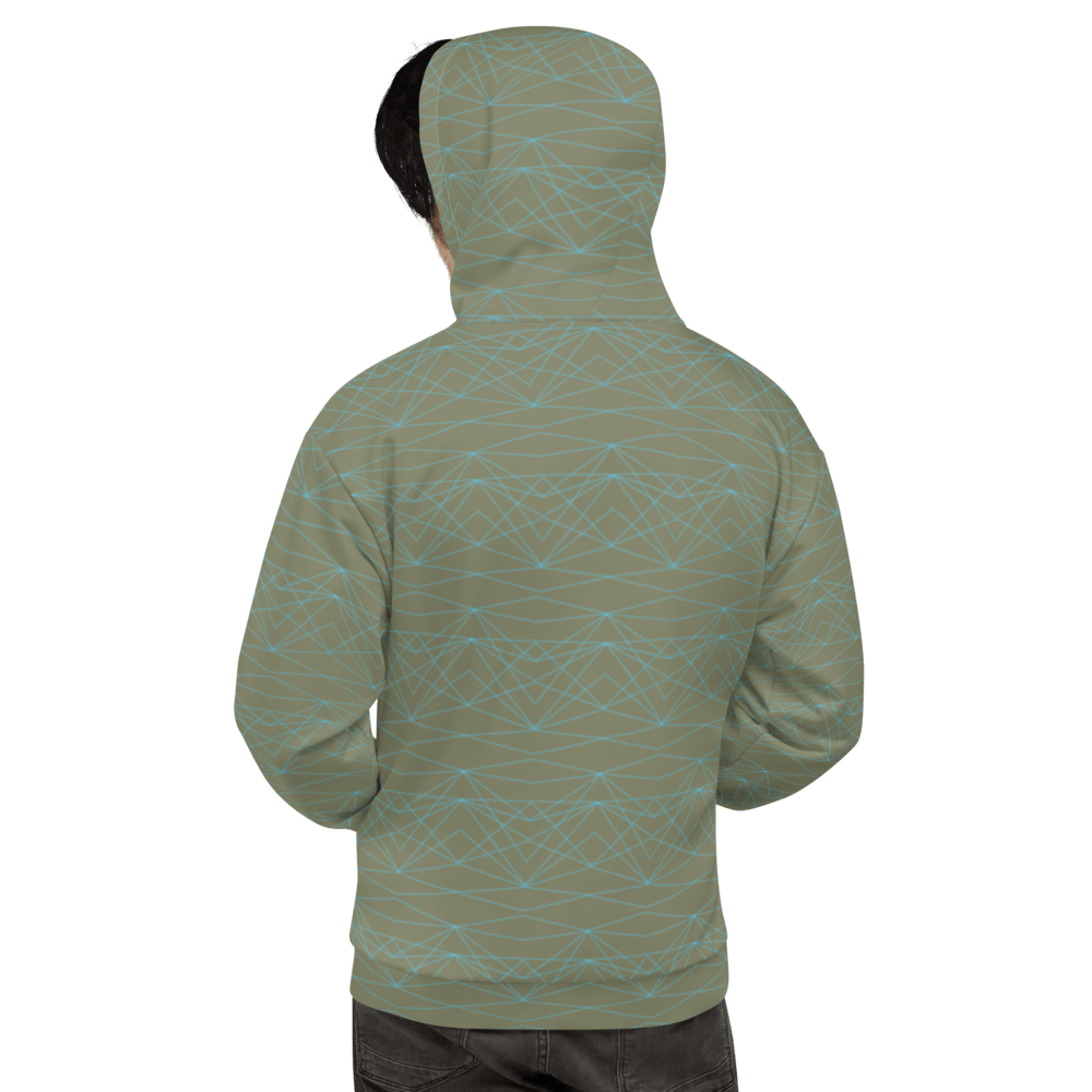 Day To Night Unisex Hoodie - Divine Grace - Olive / Aqua - Far From Timid