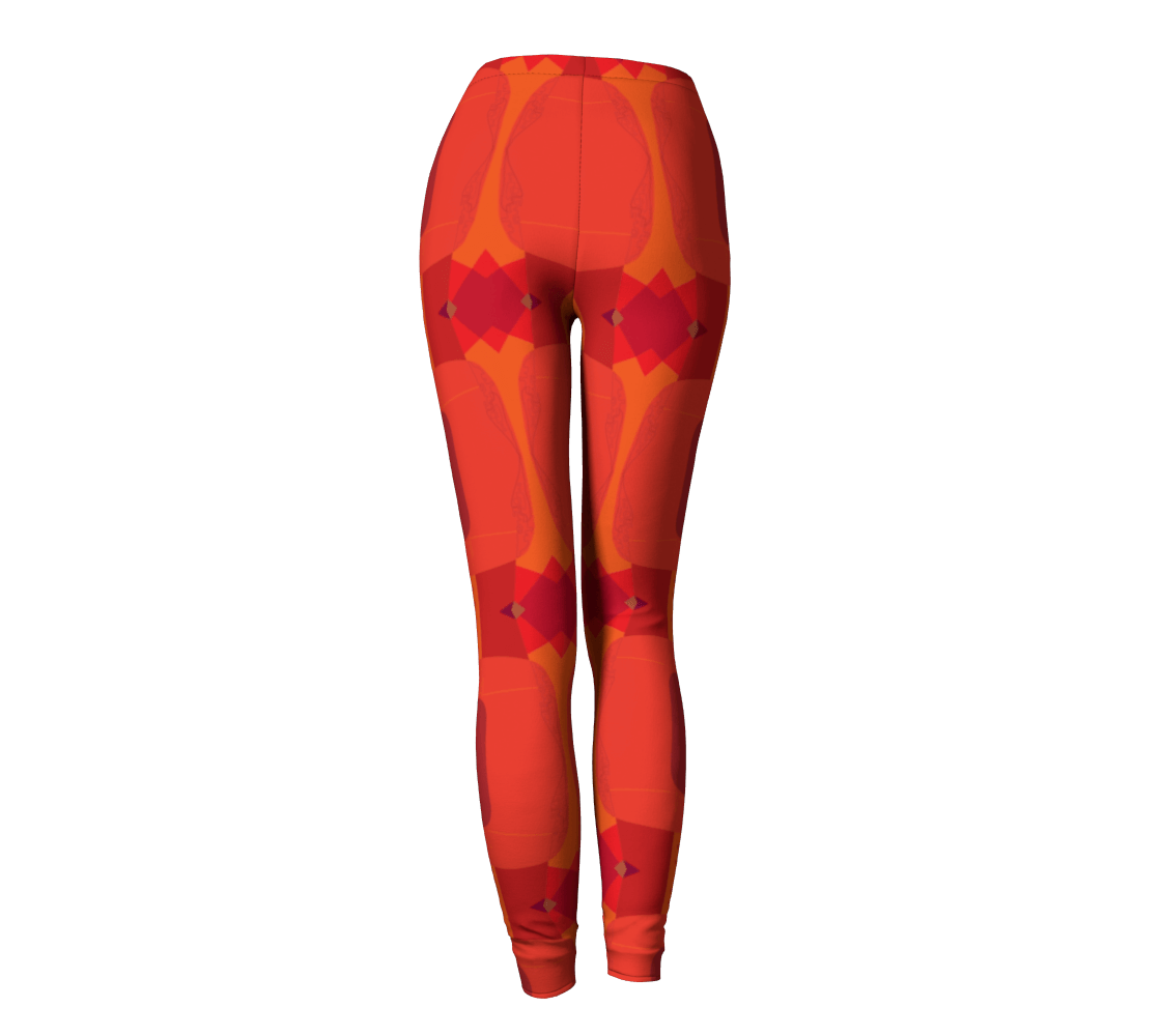 Shadow  Eco Leggings - Orange/Wine - Far From Timid