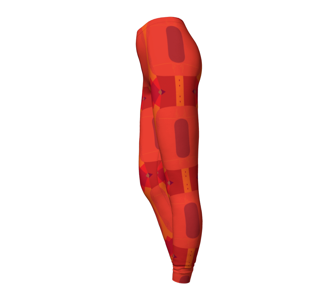 Shadow  Eco Leggings - Orange/Wine - Far From Timid
