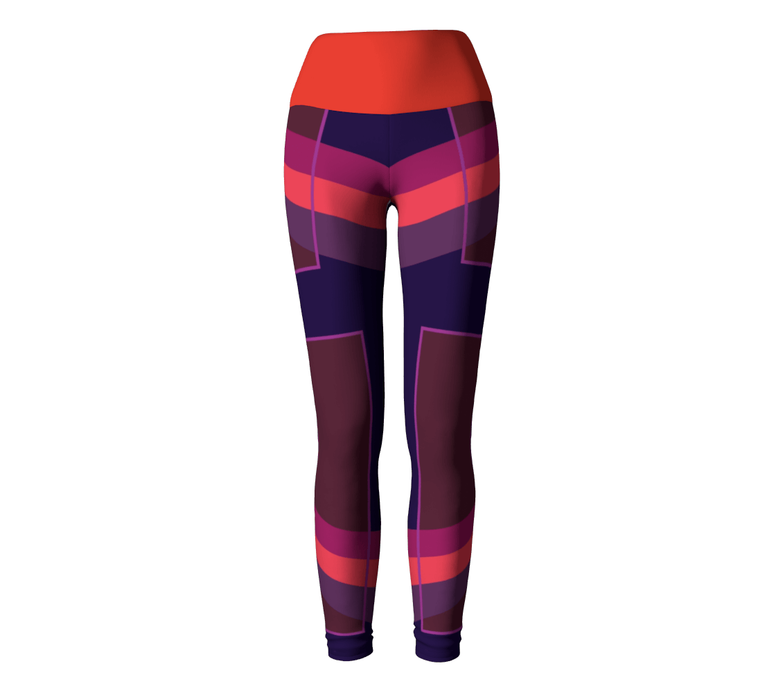 Genius Waisted Eco Leggings - Purple/Pink - Far From Timid