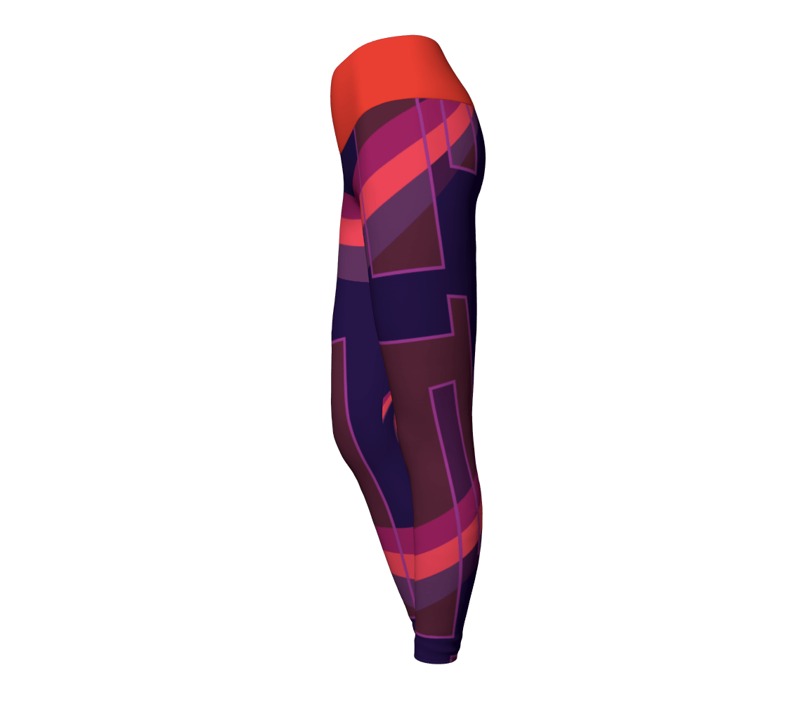 Genius Waisted Eco Leggings - Purple/Pink - Far From Timid