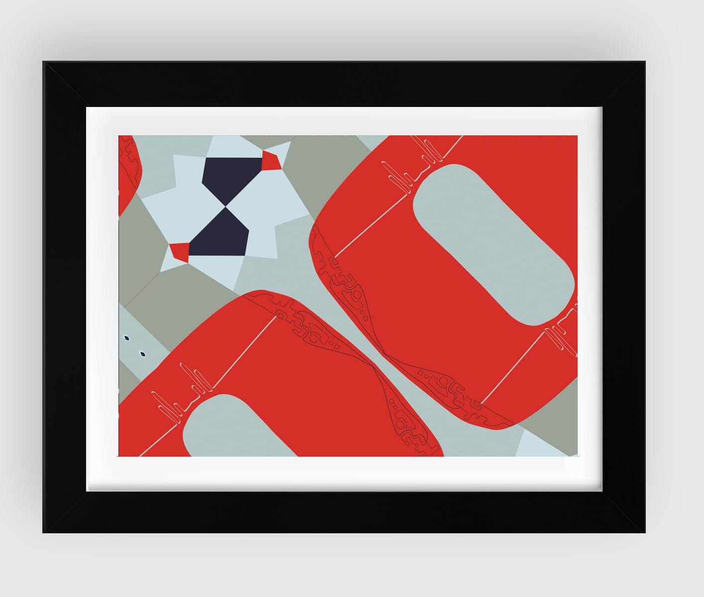So Fine Luxurious Print - Always Ask Why - Red  Blue - 24" x 30" inches - Far From Timid