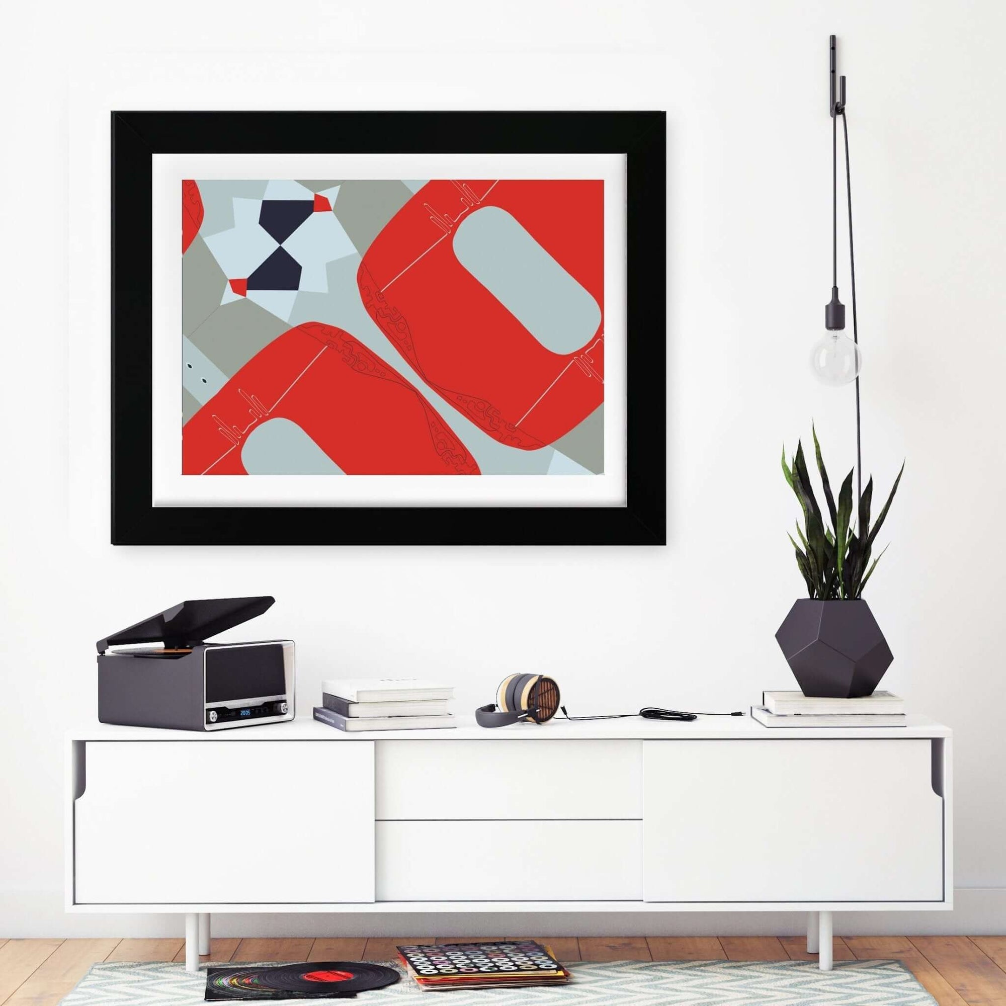 So Fine Luxurious Print - Always Ask Why - Red  Blue - 24" x 30" inches - Far From Timid