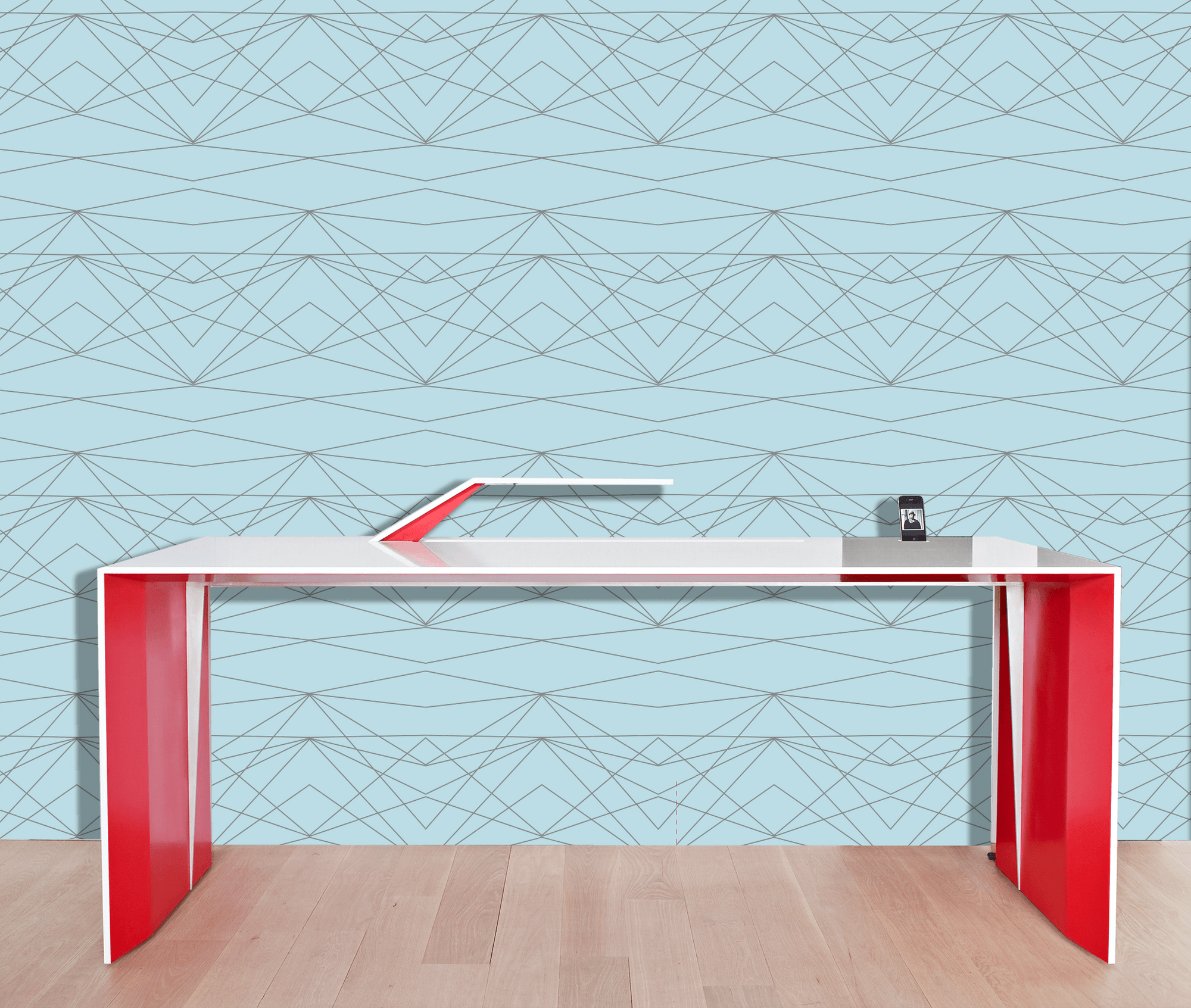 So Fine Luxurious Wallpaper - Divine Grace - Baby Blue/Grey - Far From Timid